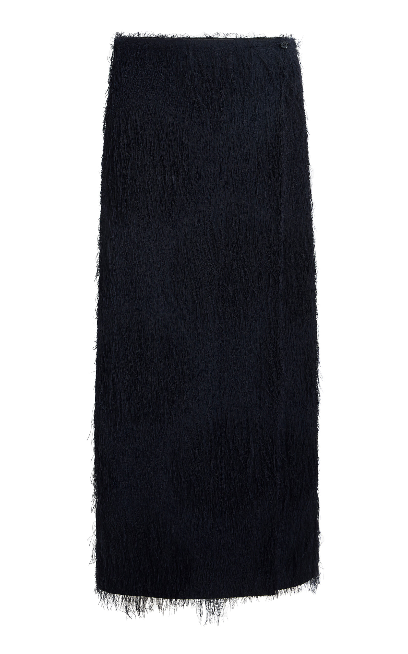 Khaite Quinn Fringed Skirt In Navy