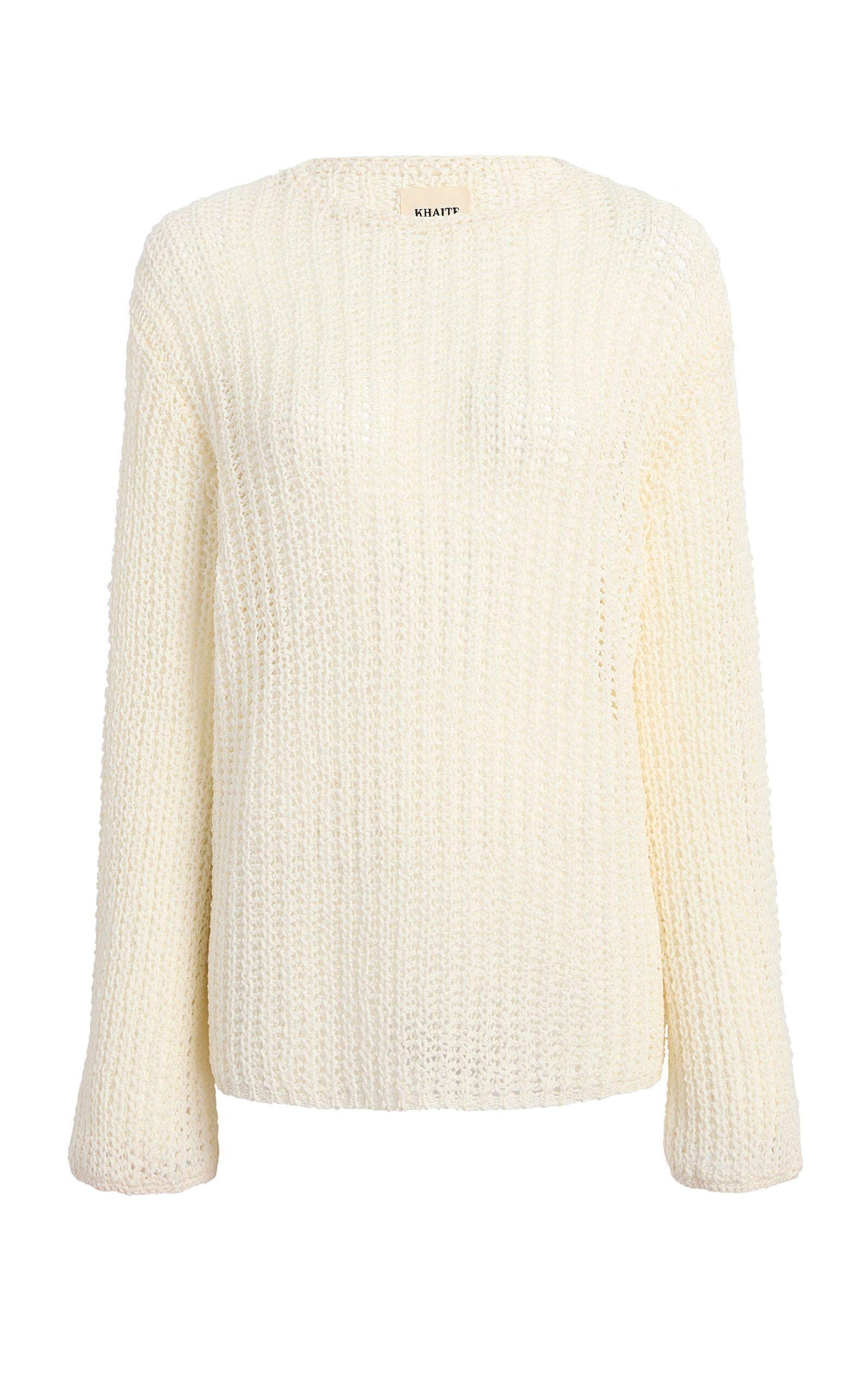 Khaite Elowen Cotton Open-knit Sweater In Ivory