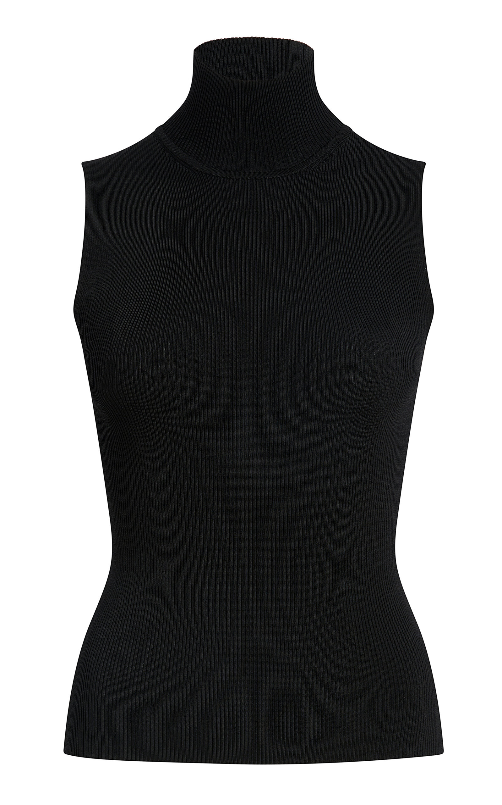 Khaite Benita Ribbed-knit Turtleneck Top In Black