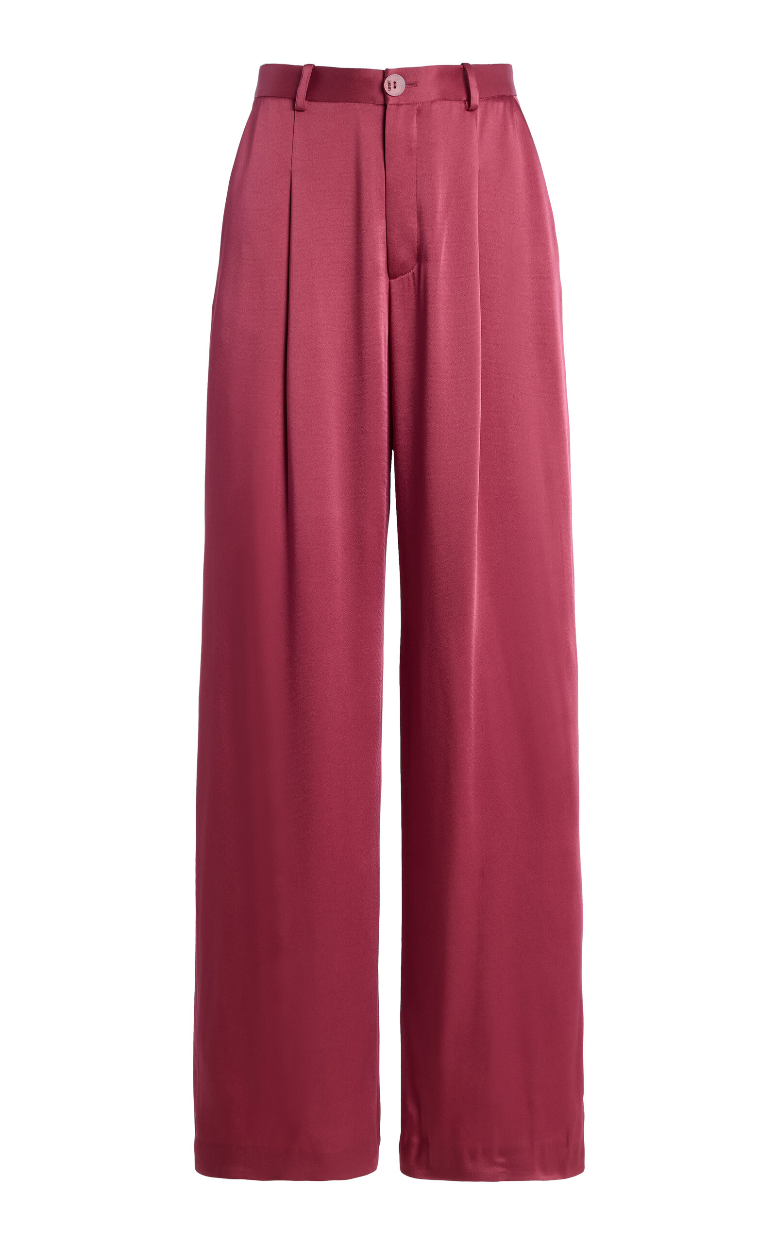 LAPOINTE High-Rise Satin Wide-Leg Pants - Pink