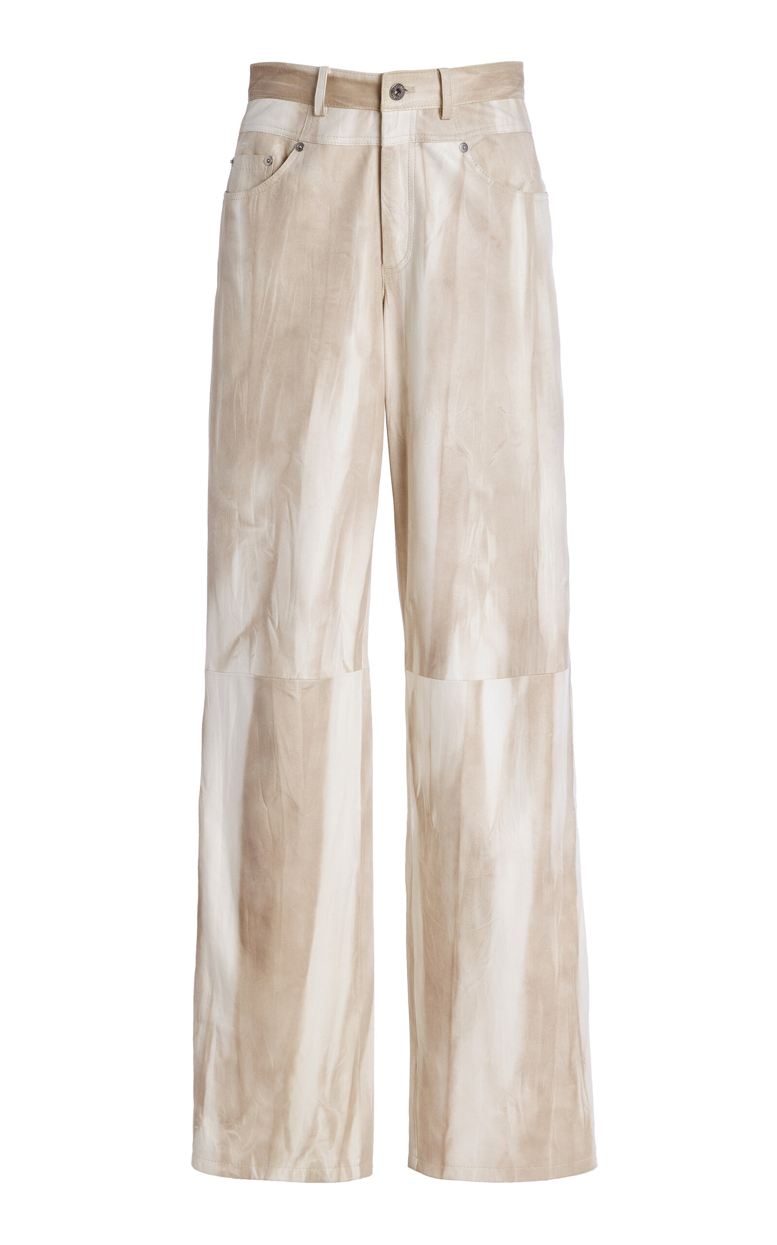 LAPOINTE Marbled Leather Pants - Ivory