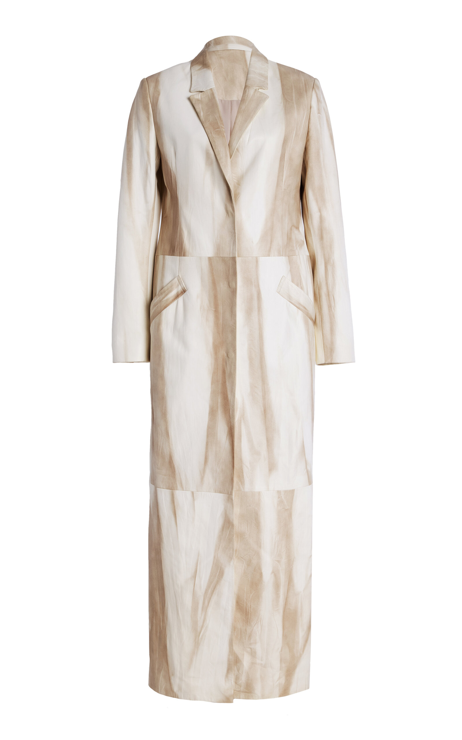 LAPOINTE Marbled Leather Coat - Ivory
