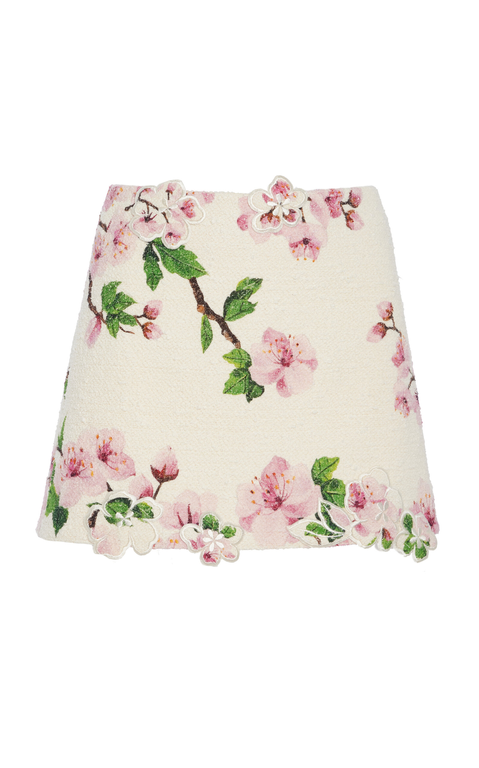 Oscar de la Renta Embroidered Tweed Mini Skirt