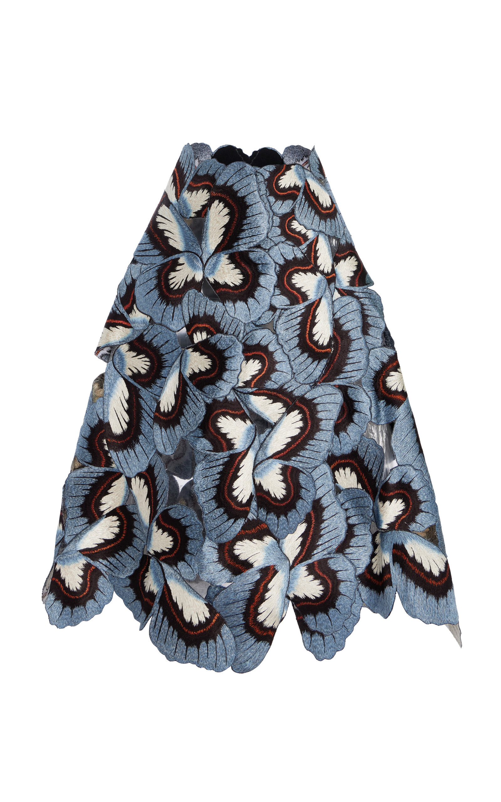 Hand-Embroidered Threadwork Midi Skirt