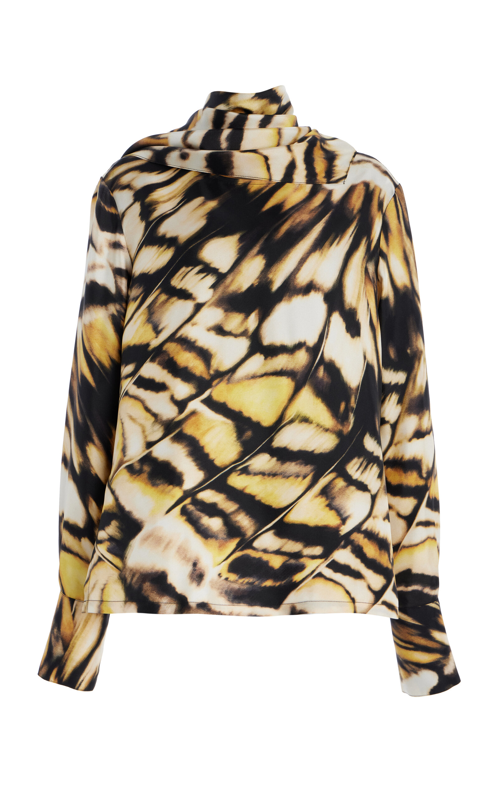 Oscar De La Renta Silk Twill Top In Print