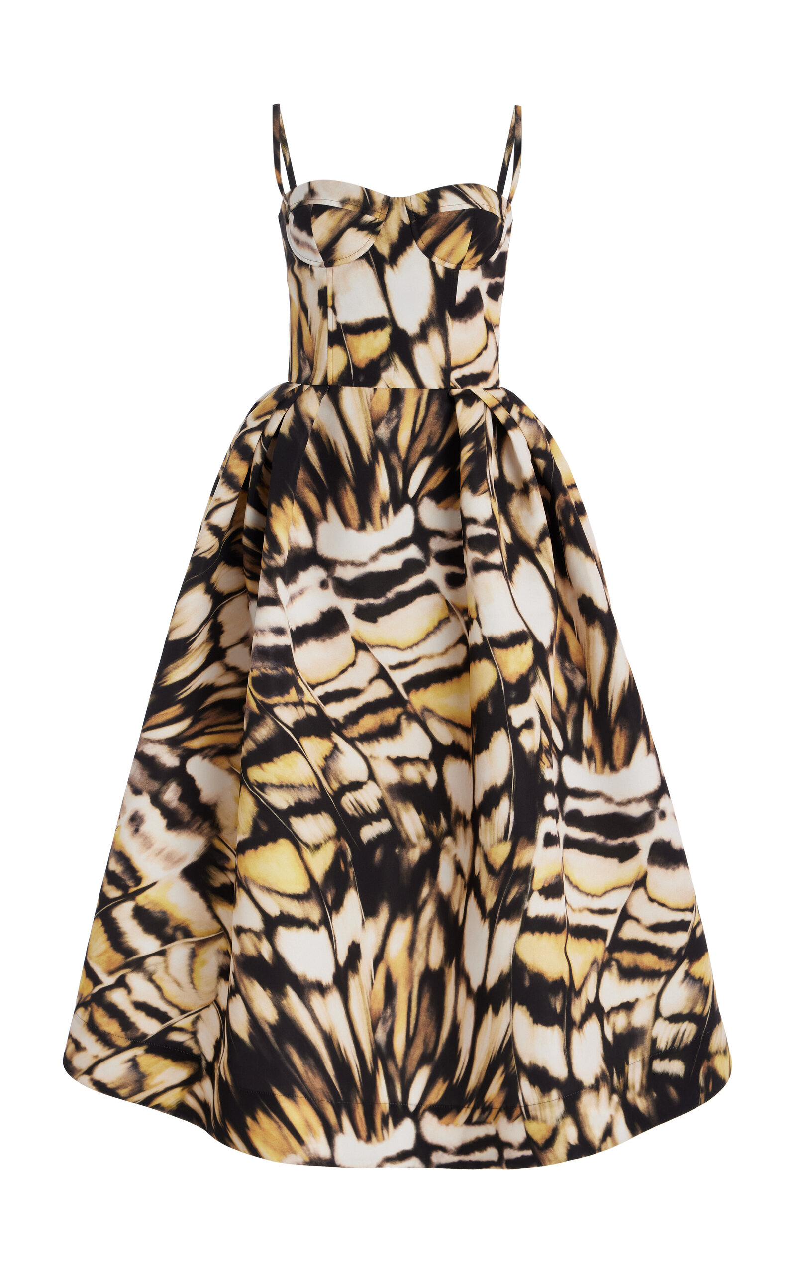 Oscar de la Renta - Faille Bustier Midi Dress - Print - US 2 - Moda Operandi