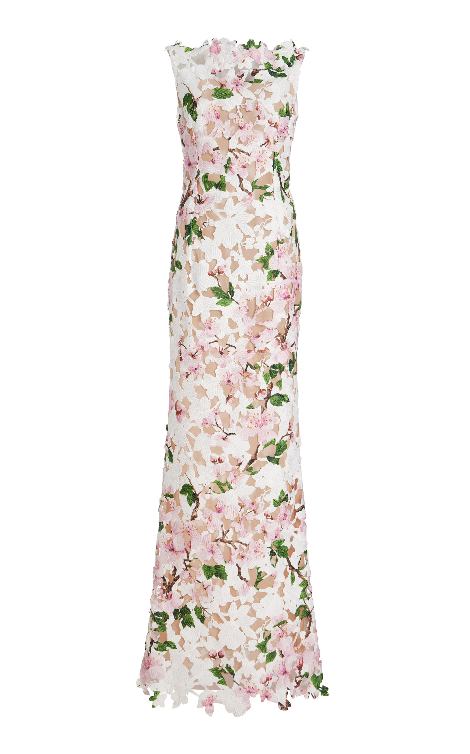 Oscar de la Renta Floral Guipure Gown - Ivory