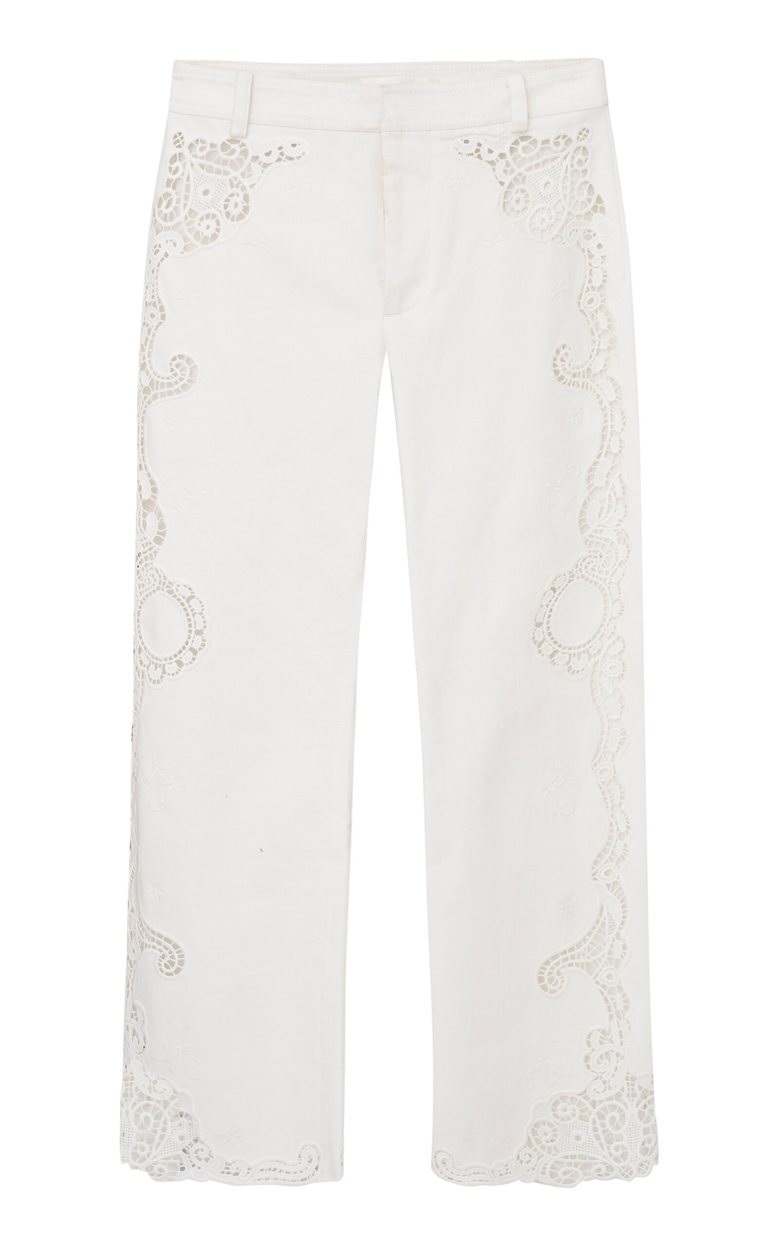 LoveShackFancy Maia Embroidered Cotton Pants