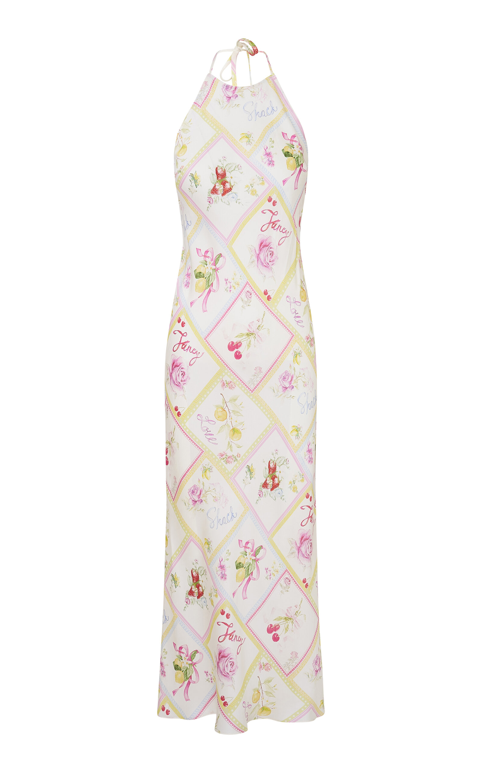 Loveshackfancy Brynthe Silk-blend Backless Dress In Multi