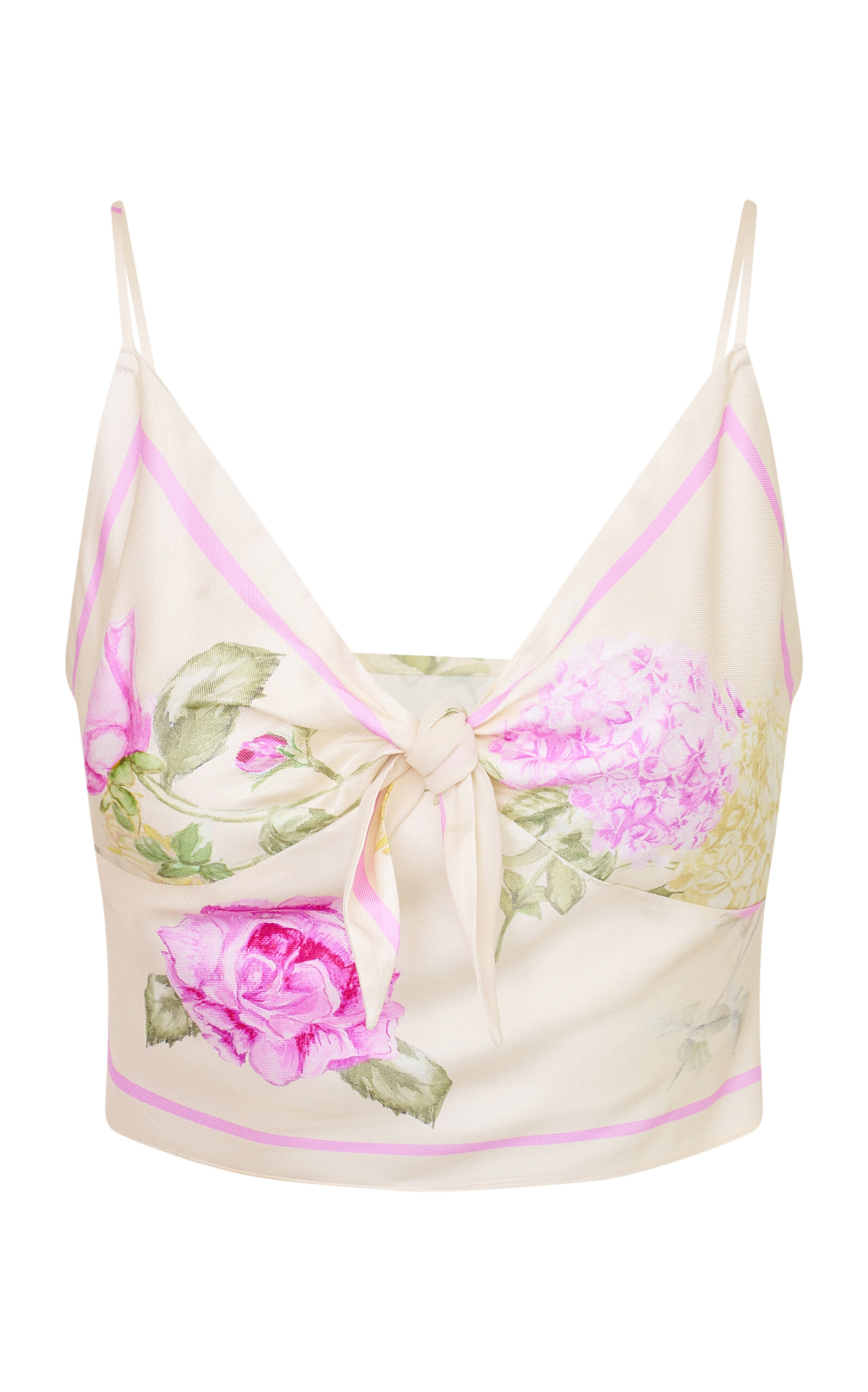 LoveShackFancy Emeraine Silk-Blend Top