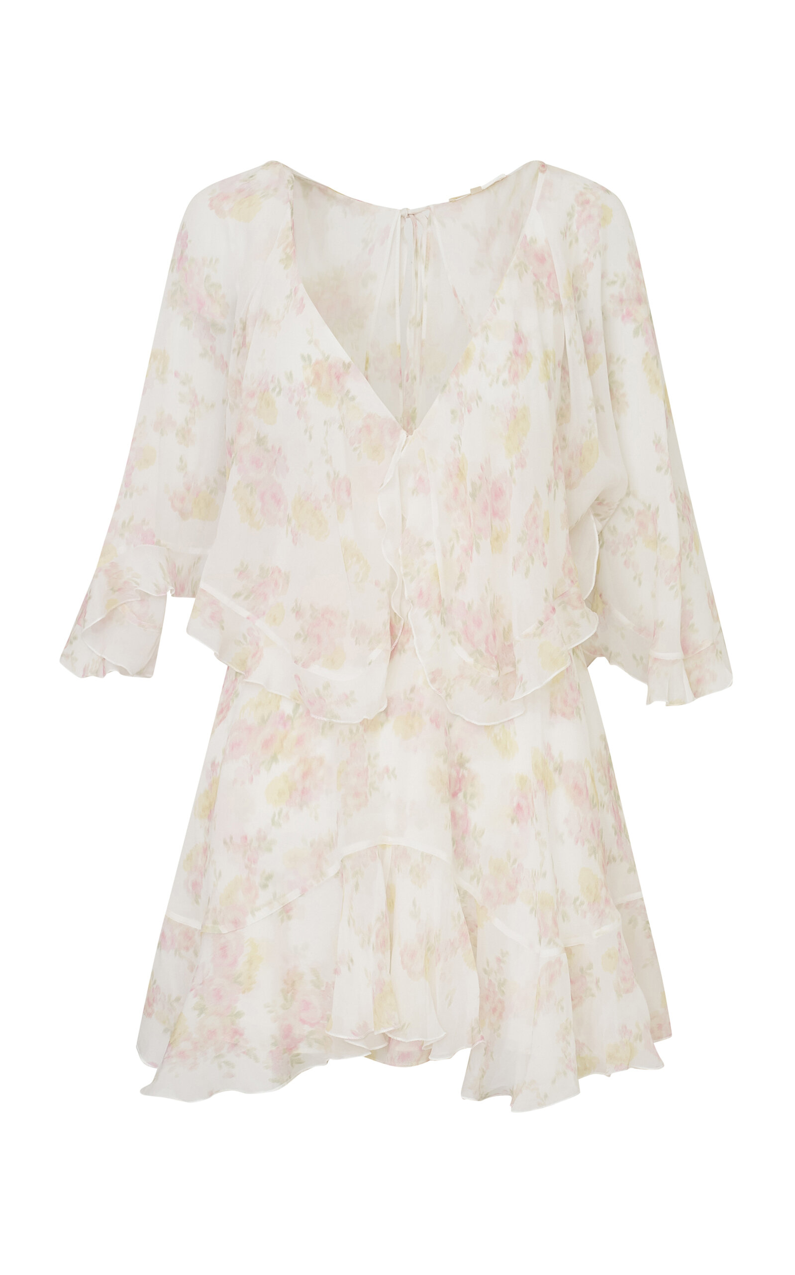 Loveshackfancy Avaline Ruffled Mini Dress In Multi