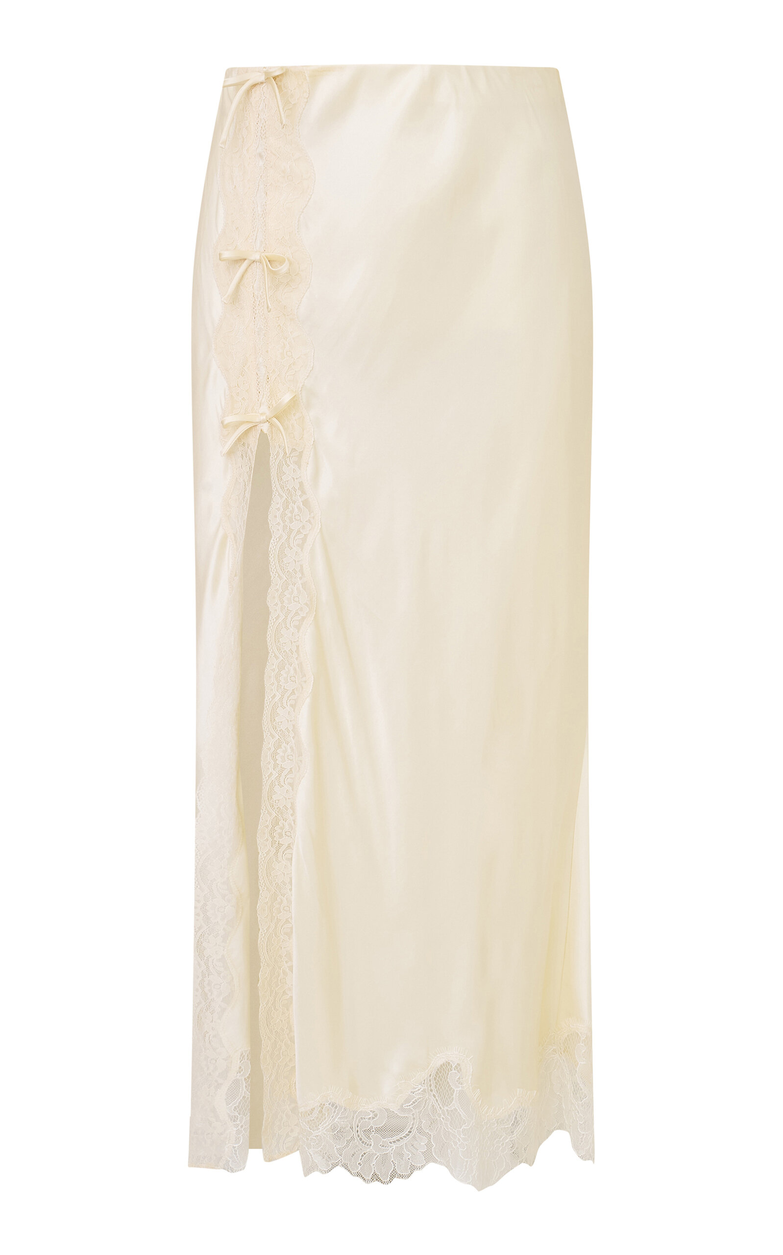 Loveshackfancy Calder Silk-blend Midi Skirt In Ivory