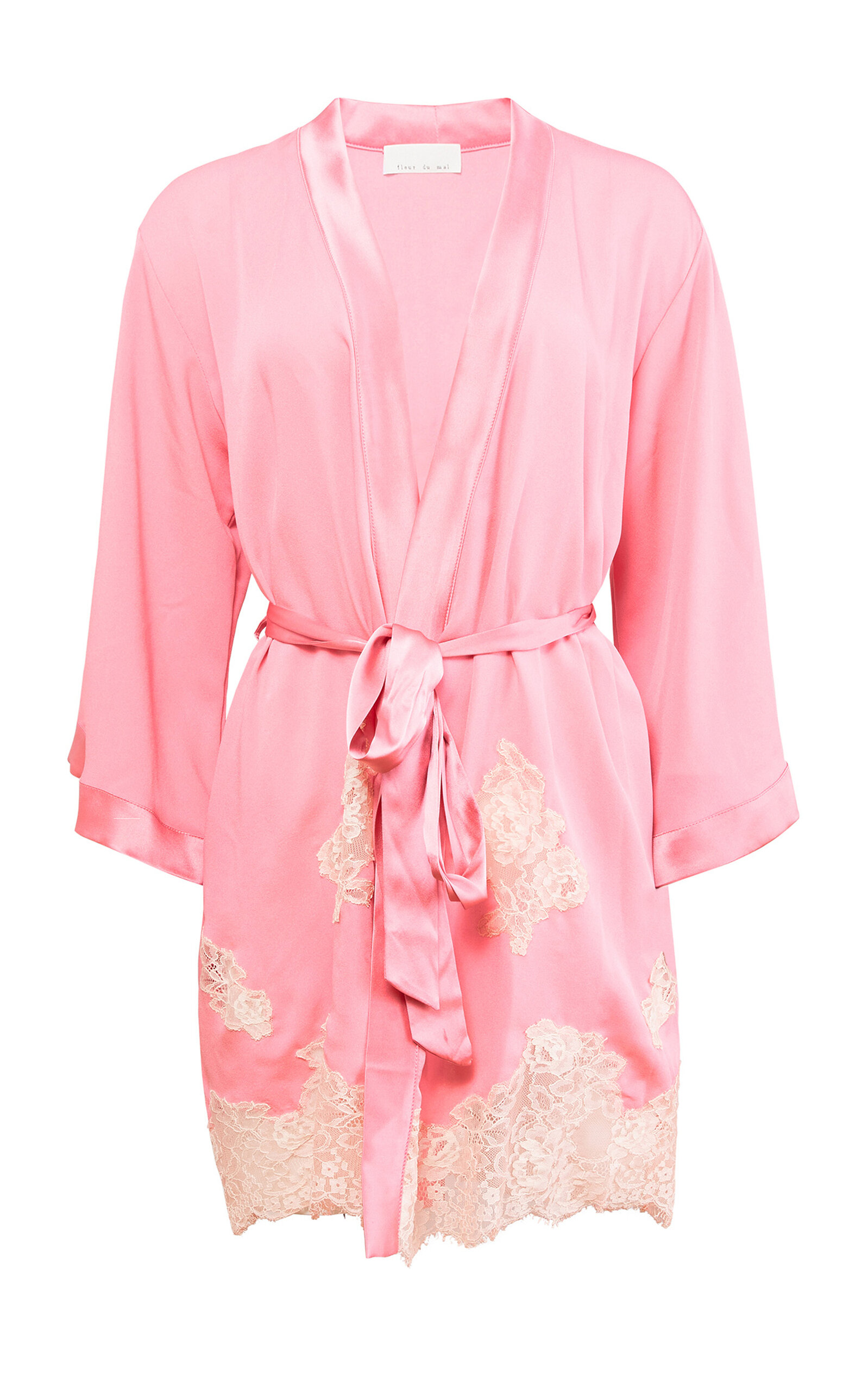 Fleur Du Mal Lace Applique Robe In Pink