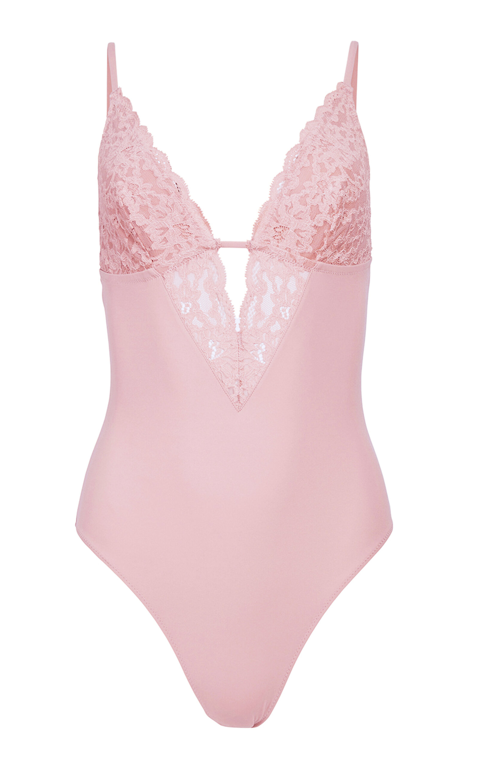 Fleur Du Mal Charlotte Lace And Recycled Jersey 3-way Bodysuit In Brown