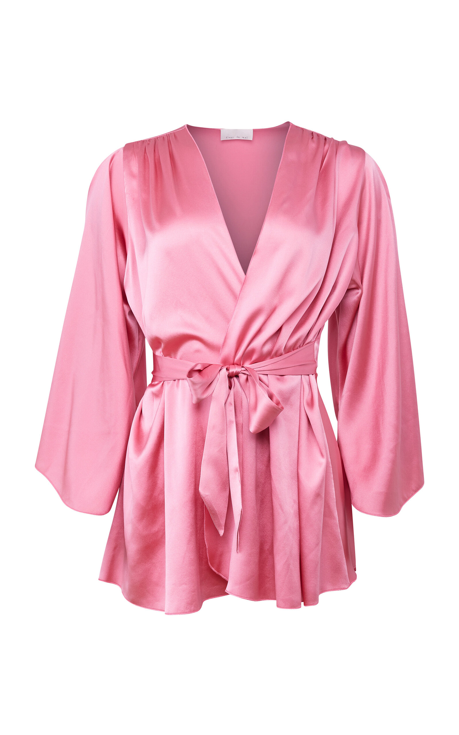 Fleur Du Mal Angel Stretch-silk Robe In Pink