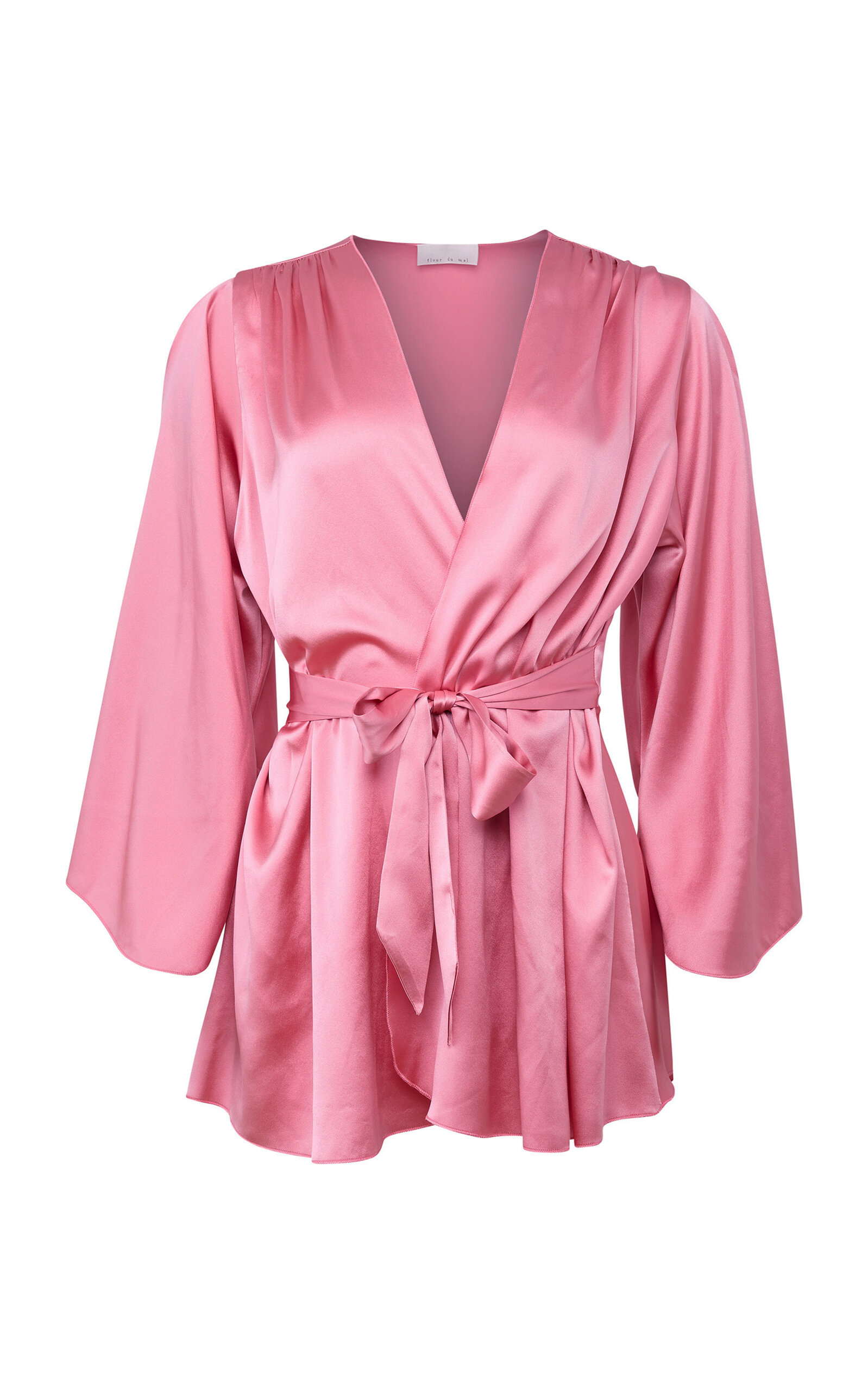 Fleur Du Mal Angel Stretch-silk Robe In Pink