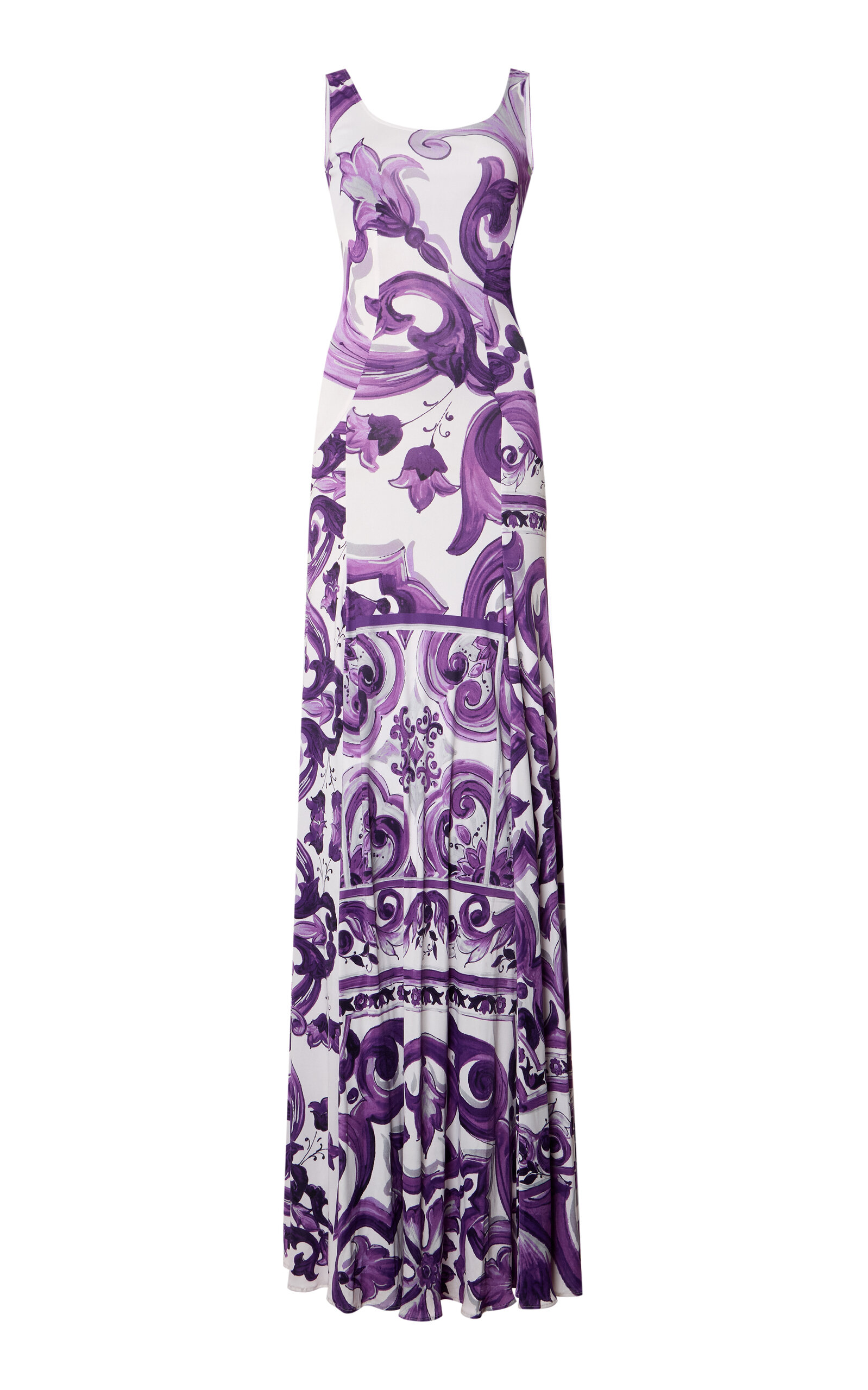 Dolce & Gabbana Printed Rayon Organza Maxi Dress - Multi