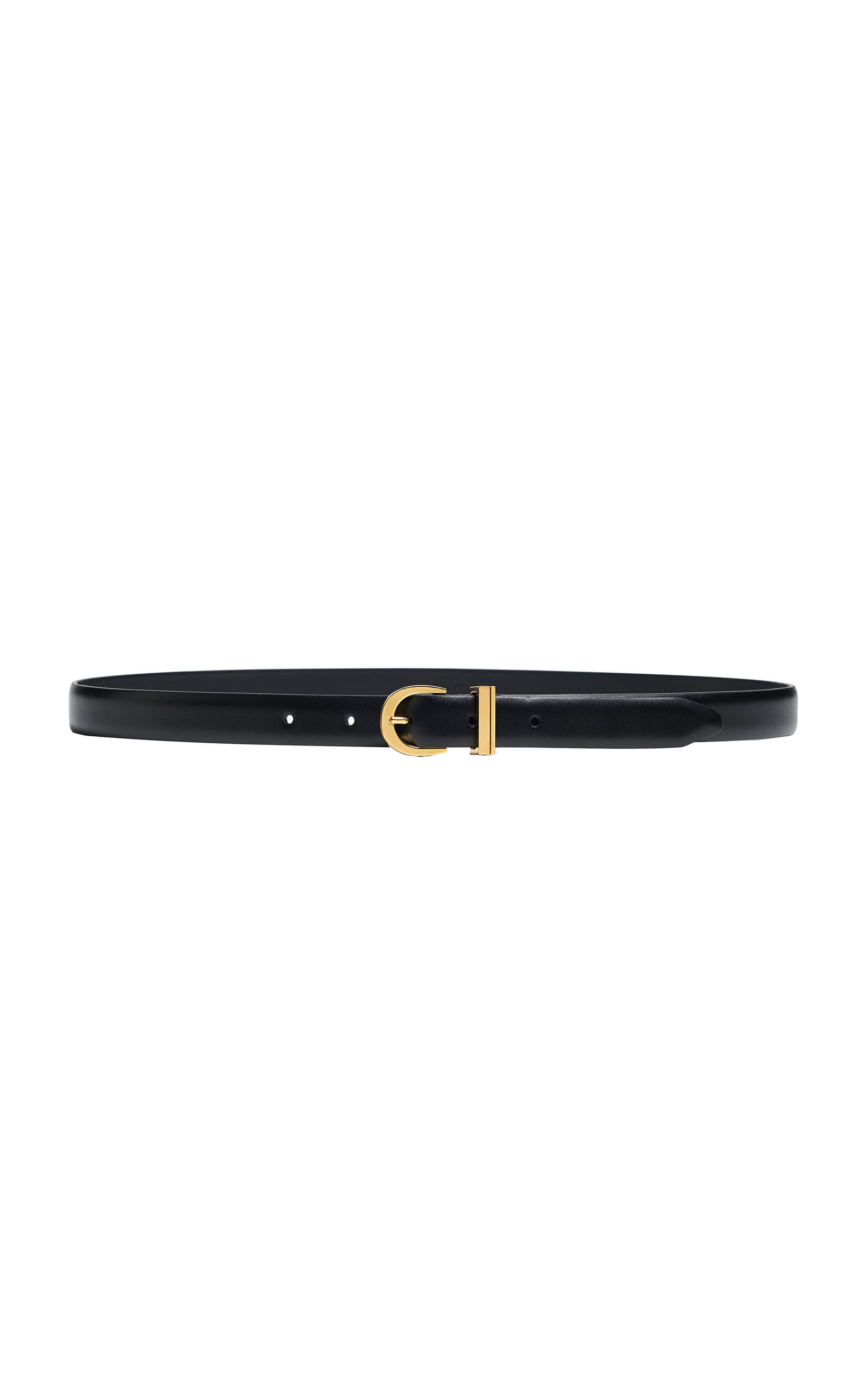 Khaite Luna Leather Belt In Black