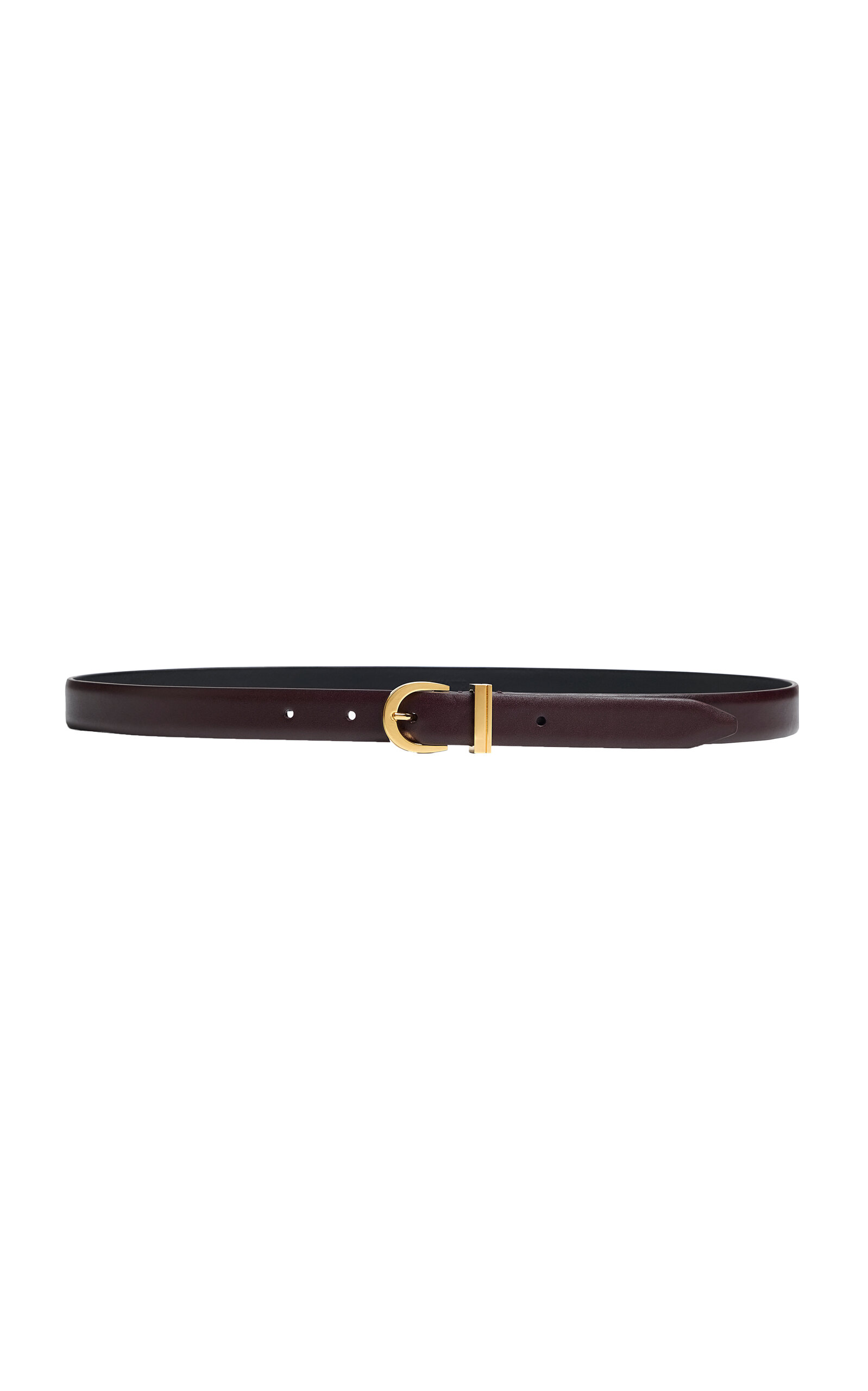 Khaite Luna Leather Belt In Burgundy