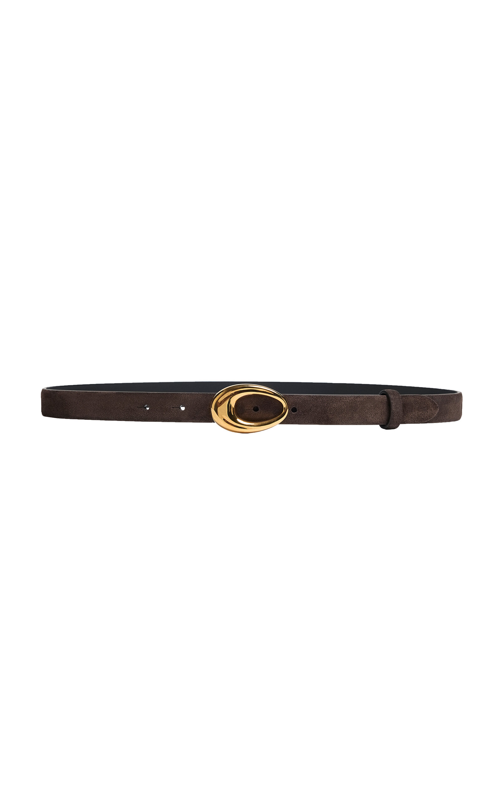 Khaite Olivia Suede Belt - Brown - 90 cm