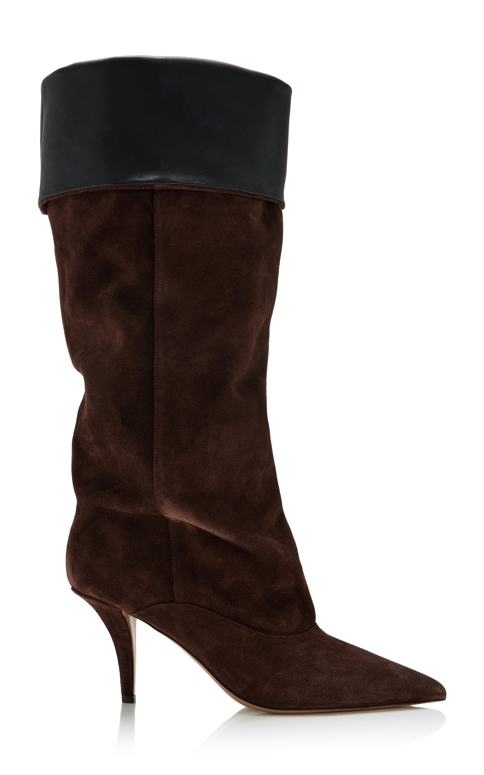 Paris Texas Ines Reverse Suede Mid-calf Boots In Black