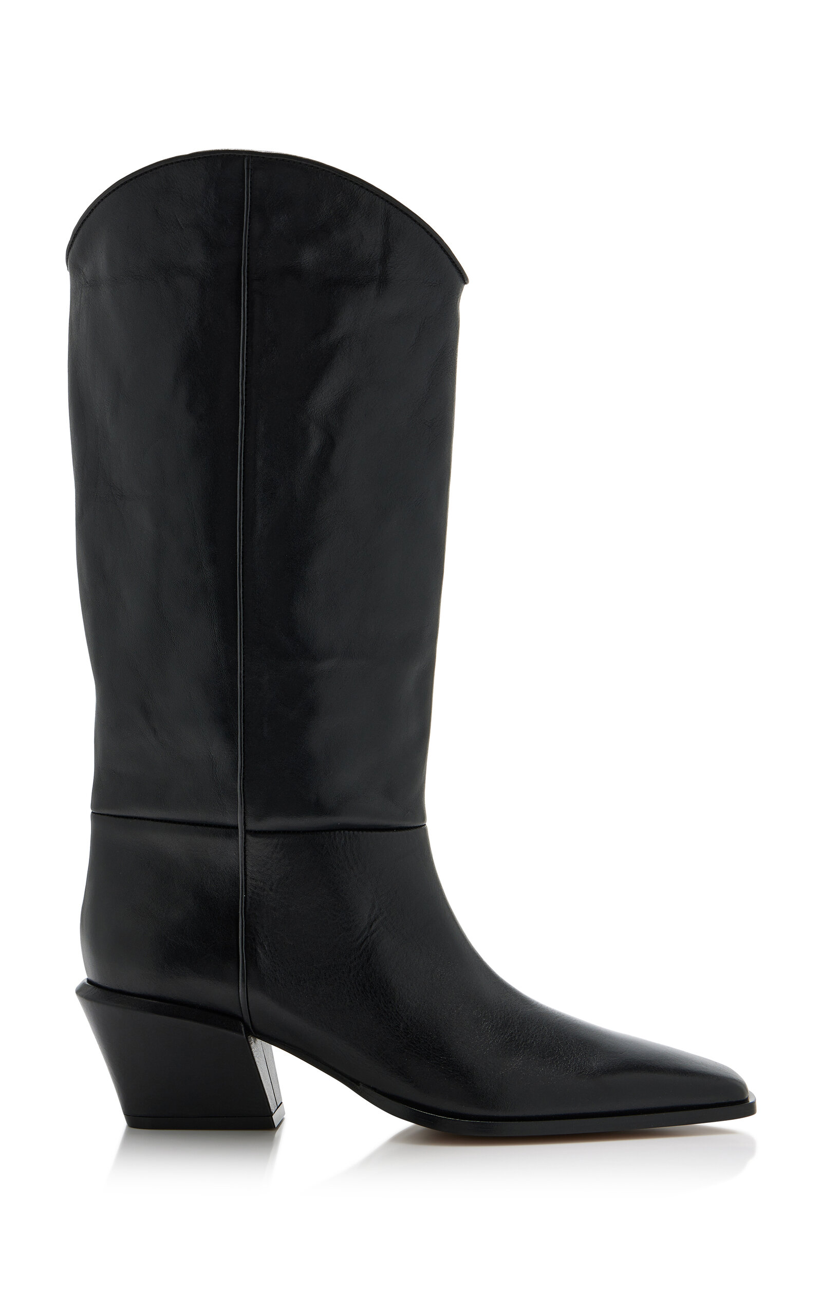 Paris Texas Bettina Leather Pointed Toe Boots 50mm In Black