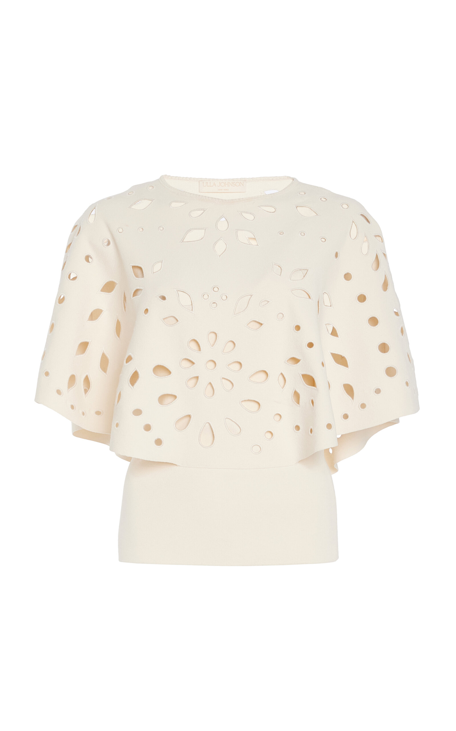 ULLA JOHNSON JOSIE CAPE SLEEVE KNIT TOP