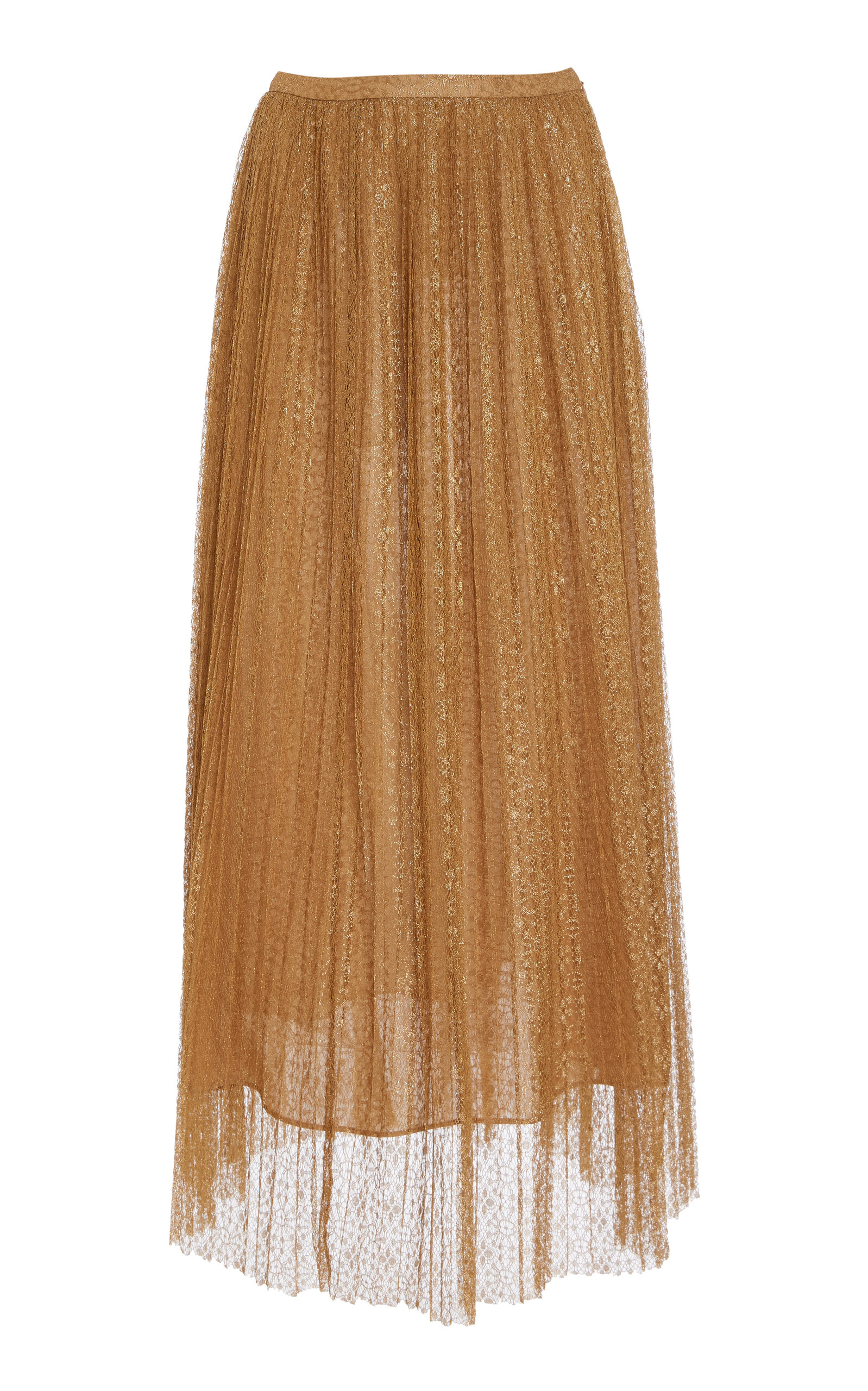 Ulla Johnson Maren Pleated Sheer Maxi Skirt