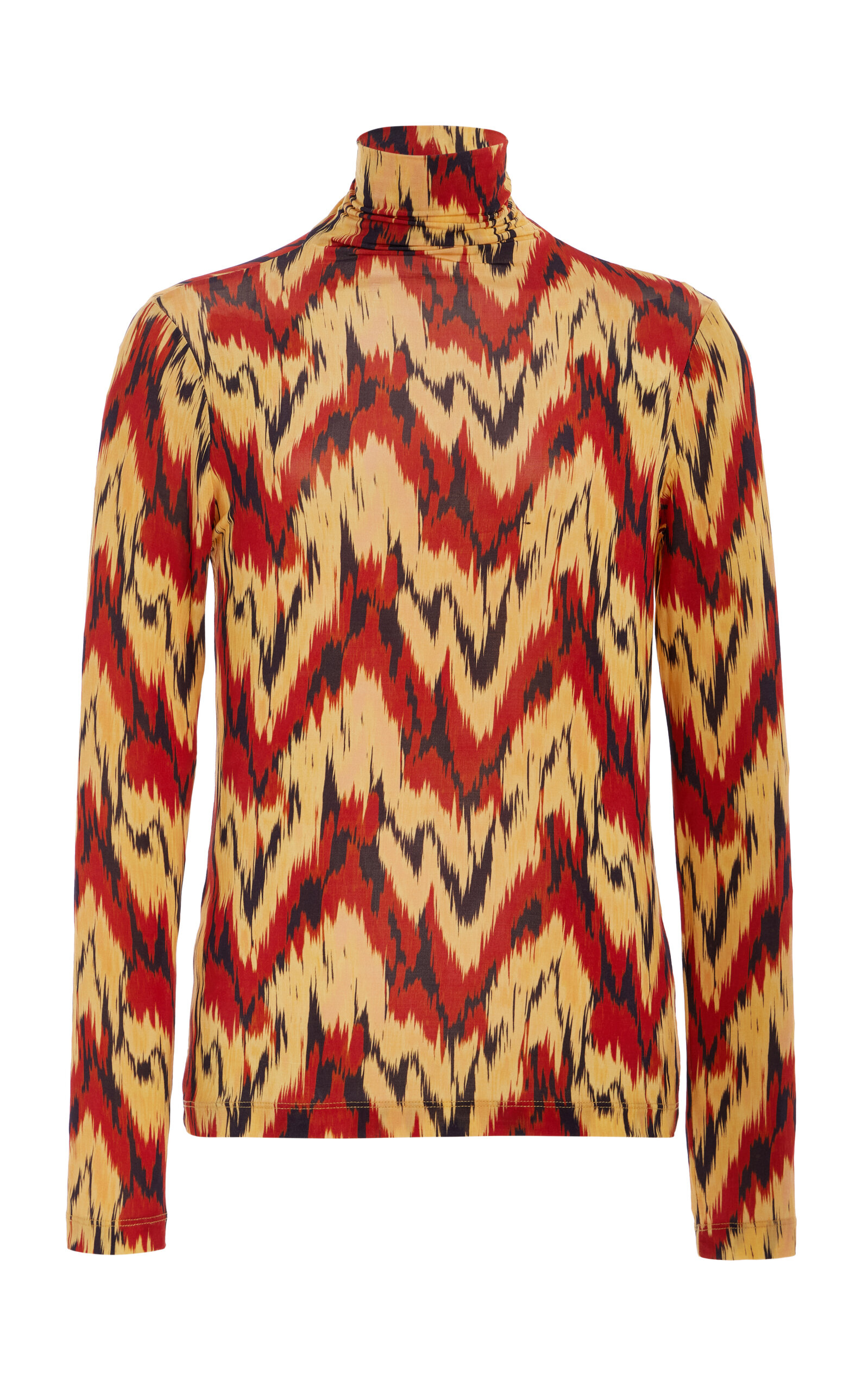 Ulla Johnson Aurelia Geometric Turtleneck Top In Multi