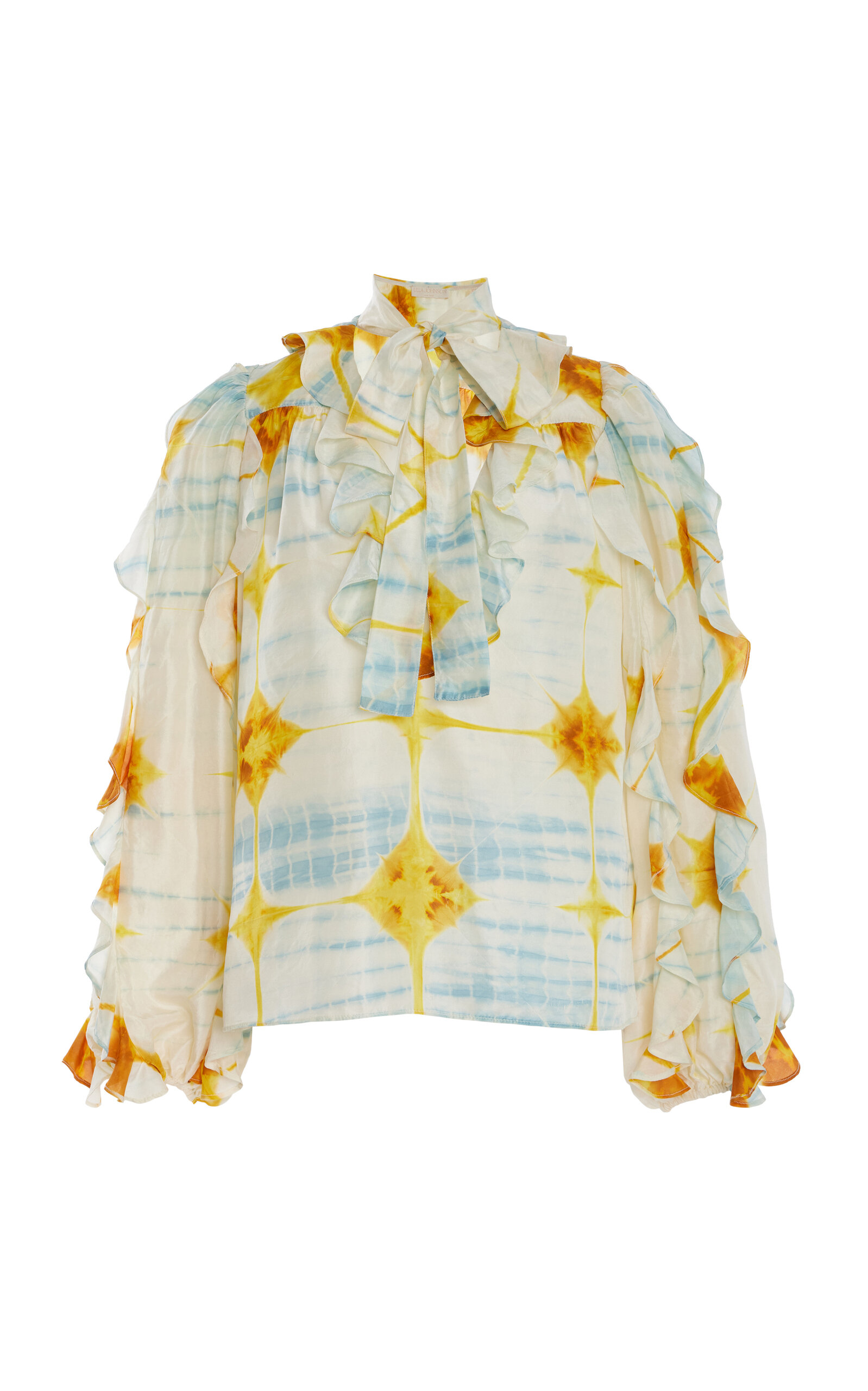 Ulla Johnson Abelie Necktie Silk Top In Multi