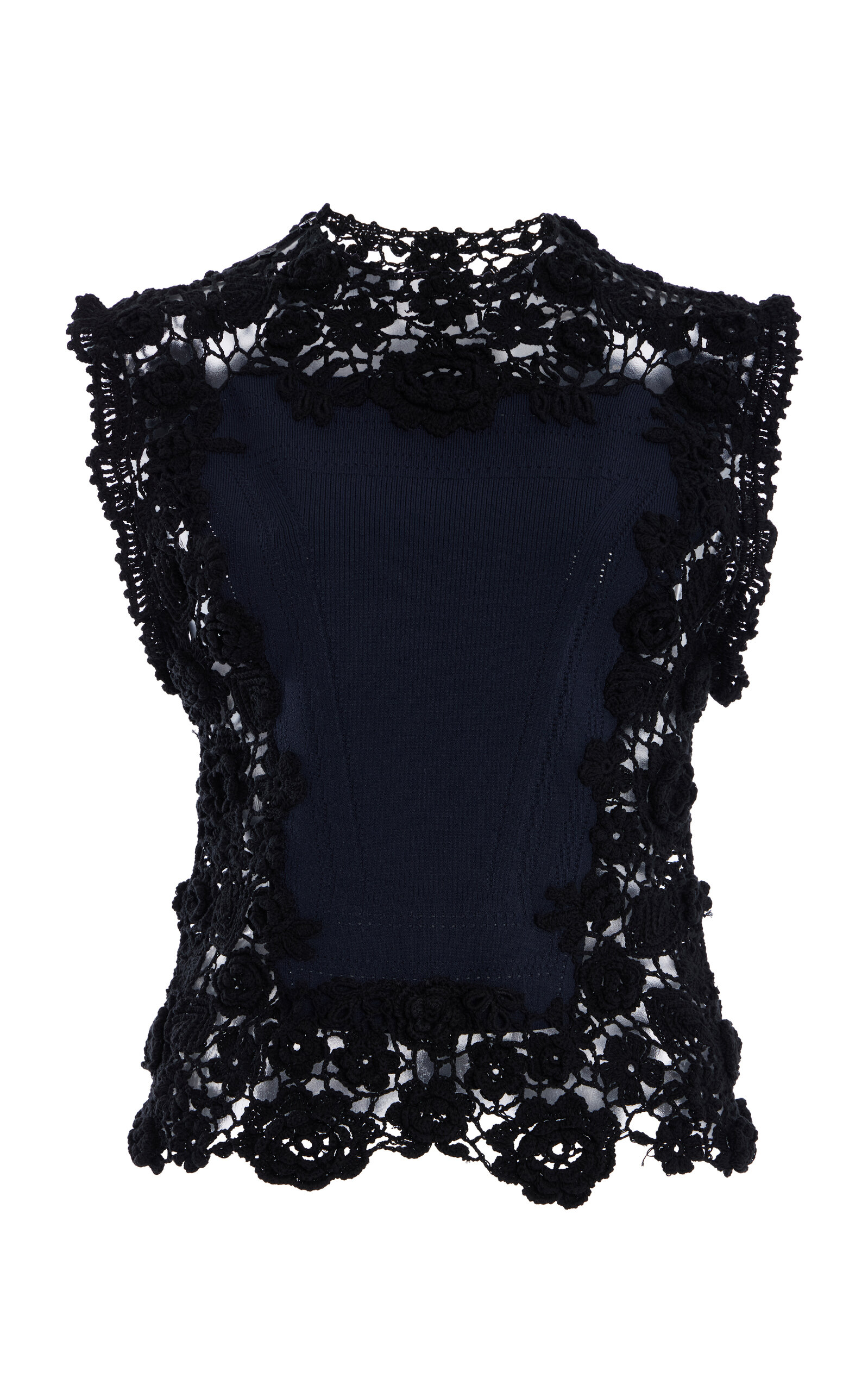 Shop Ulla Johnson Gigi Crochet-trim Tank Top In Navy