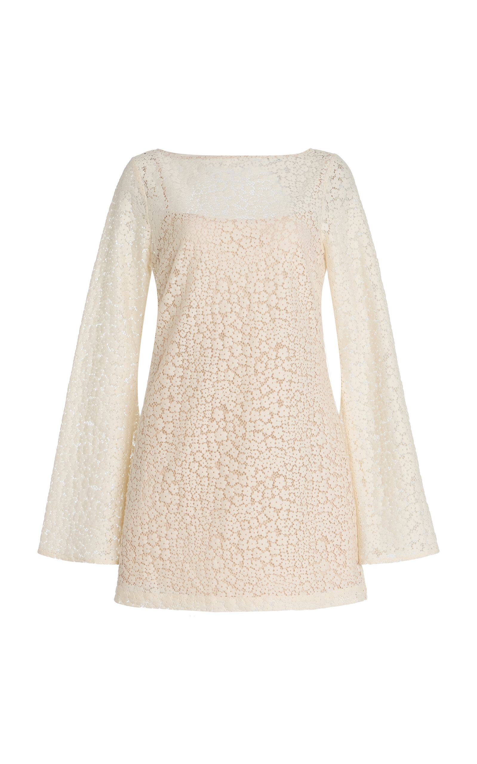 STAUD Maya Crocheted Cotton-Blend Mini Dress