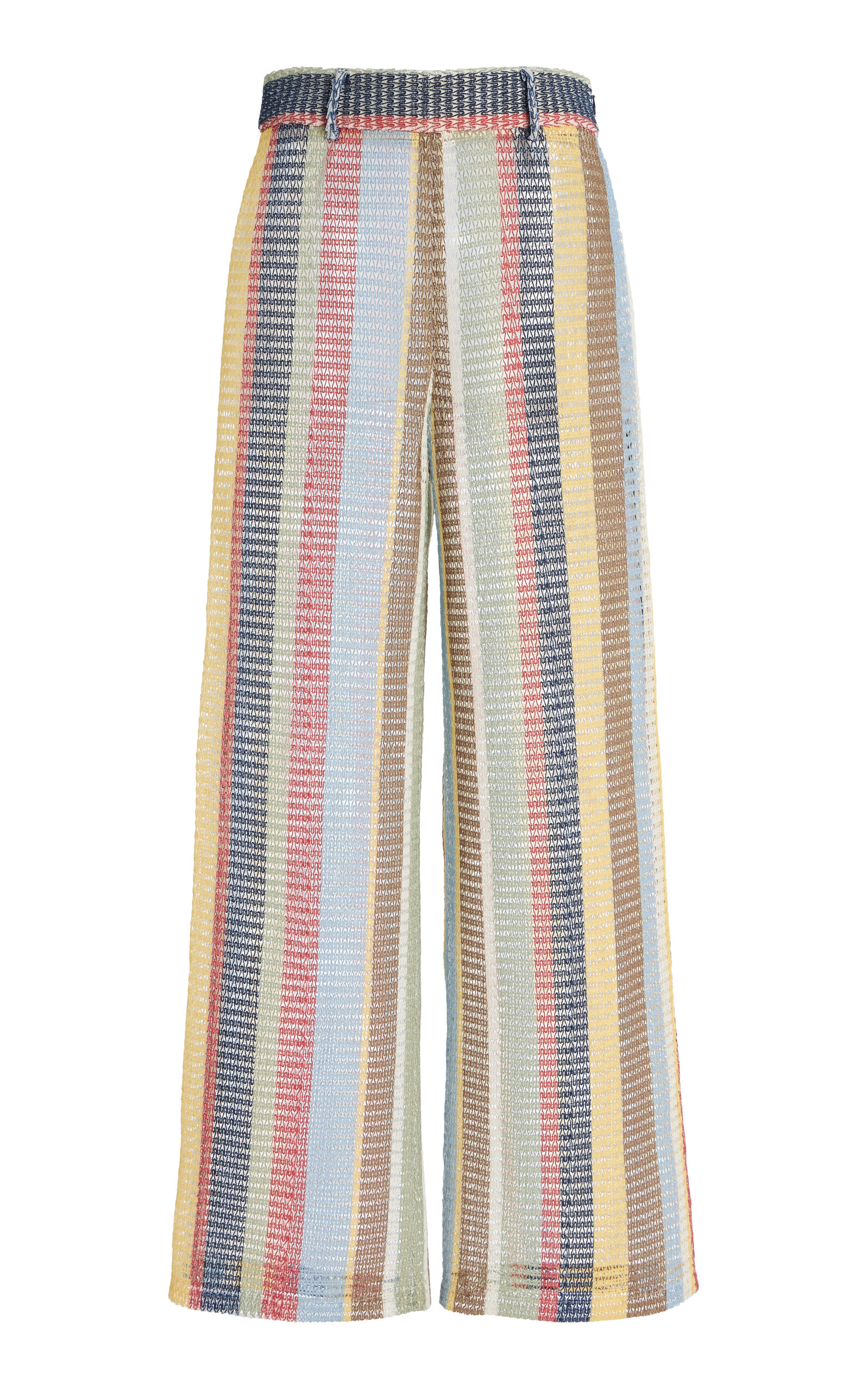 Staud Cora Striped Knit Trousers