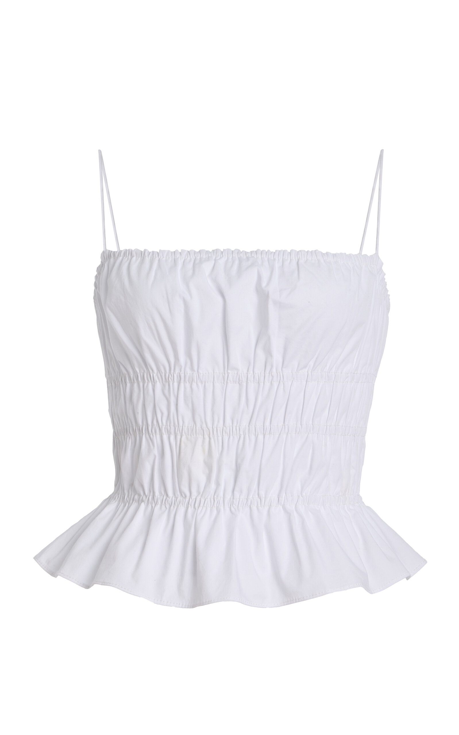 Staud Ayla Smocked Cotton Top