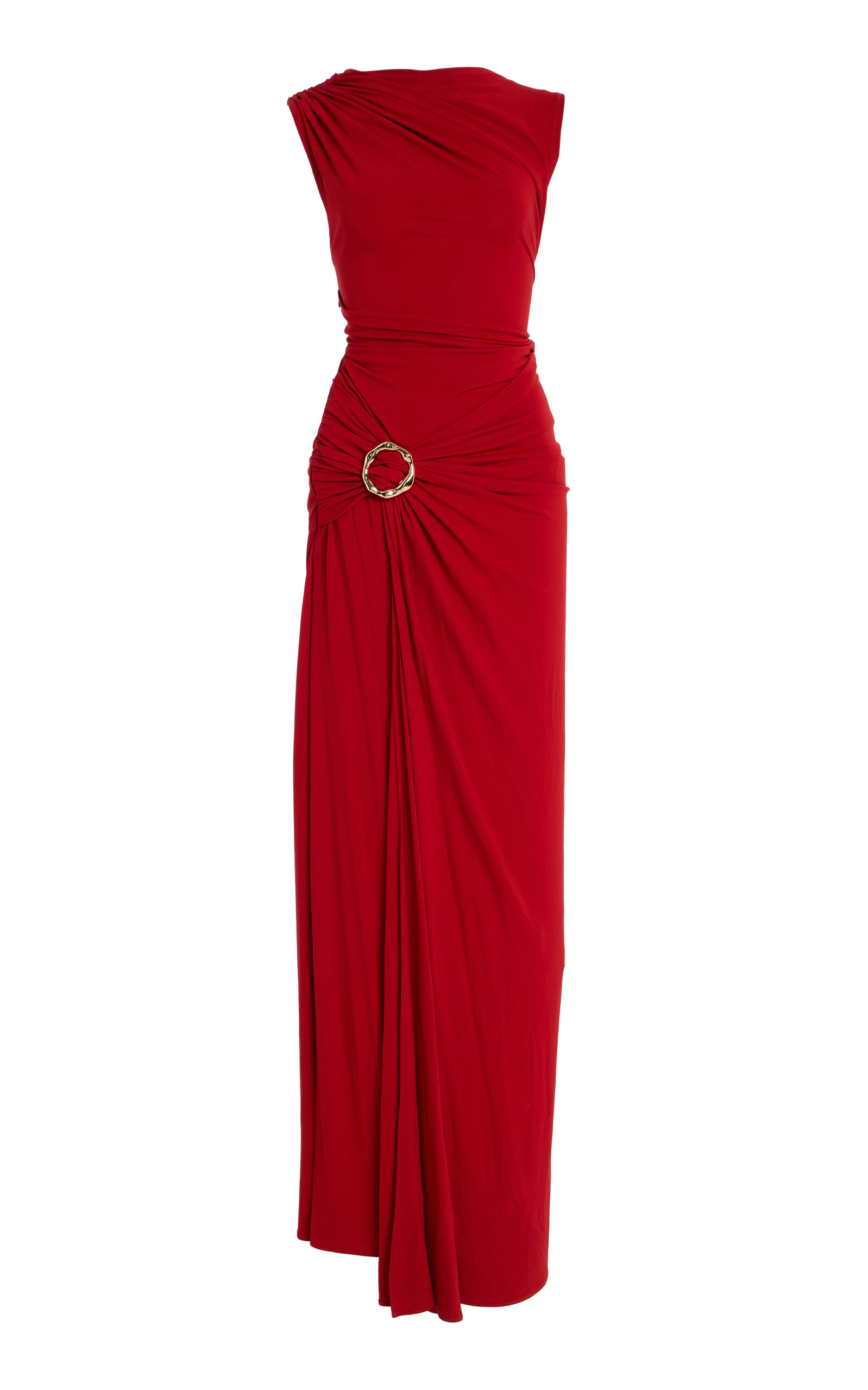 Simkhai Blaine Jersey Gown In Crimson In Red