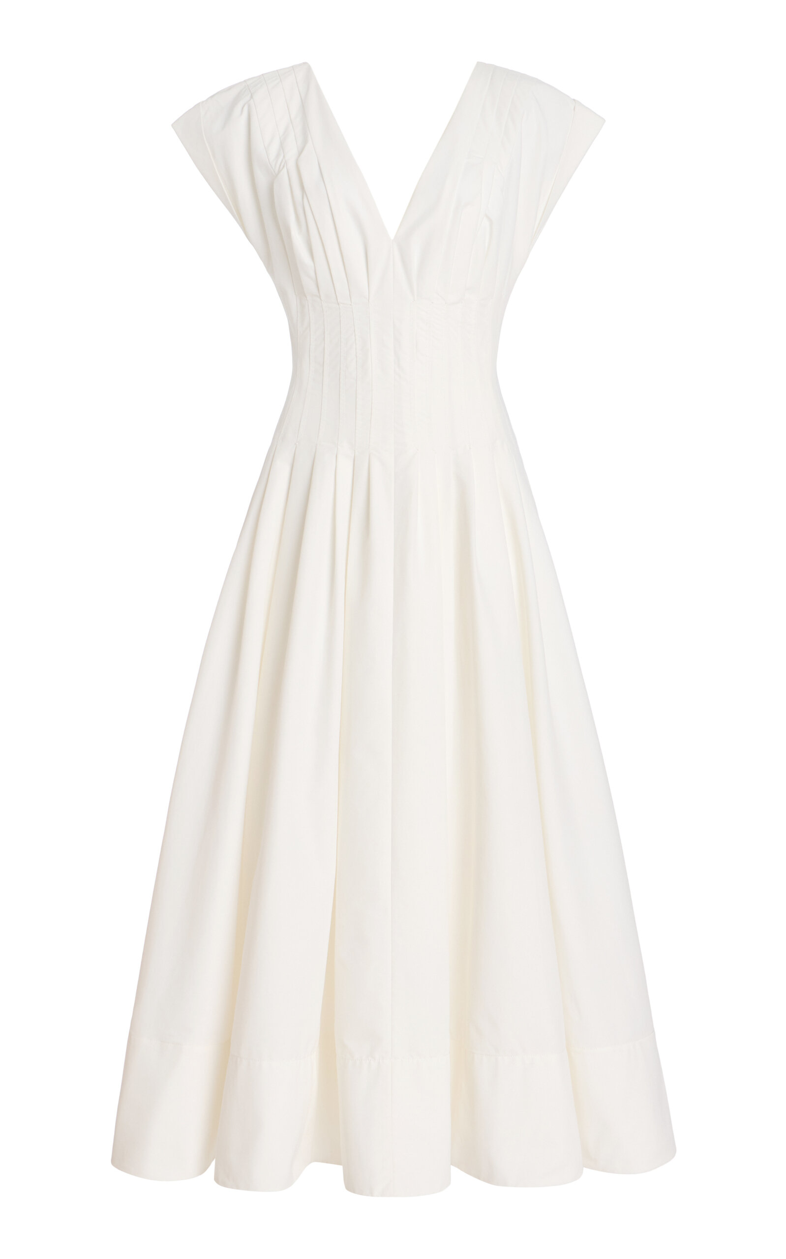 Simkhai Nina Pleated Cotton-blend Midi Dress