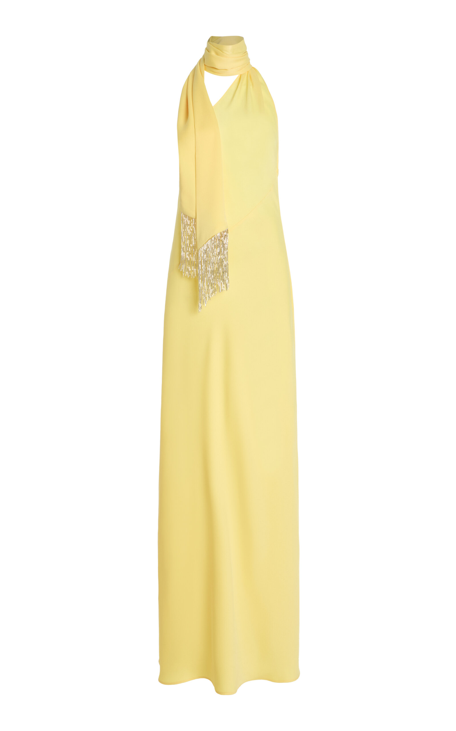 . Exclusive Brice Scarf-Neck Satin Maxi Dress