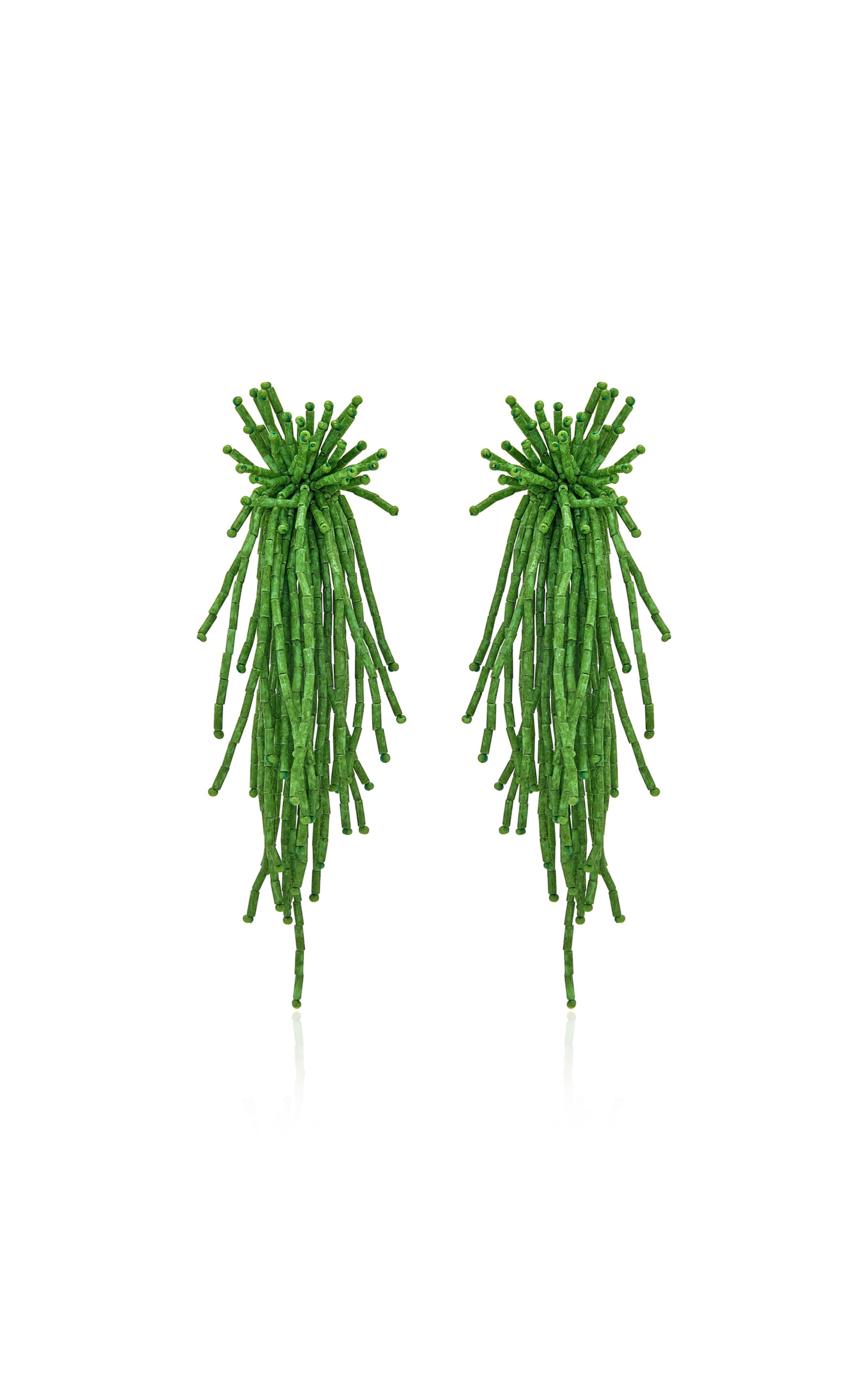 Oscar de la Renta Firework Tassel Clip-On Earrings - Green - OS - Moda Operandi - Women's Jewelry And Watches