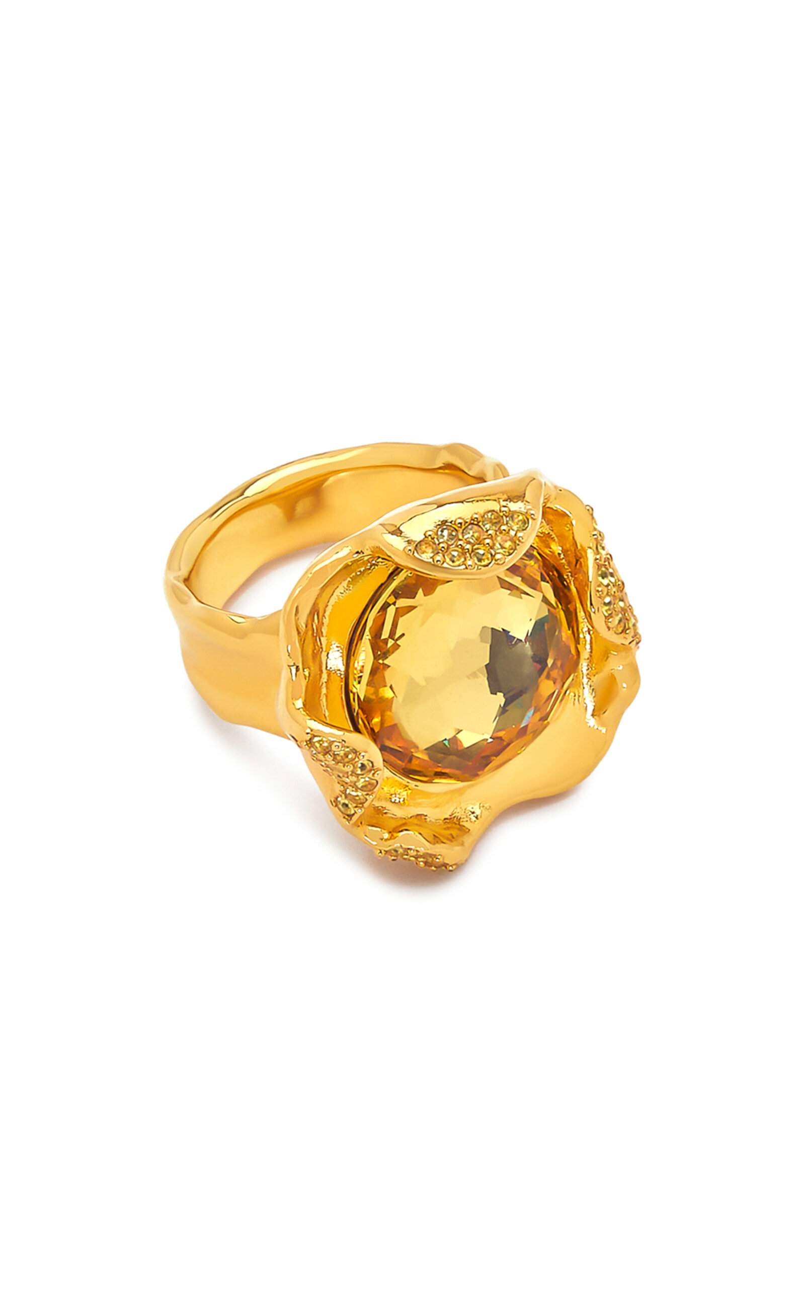 Gold-Tone Crystal Nest Ring