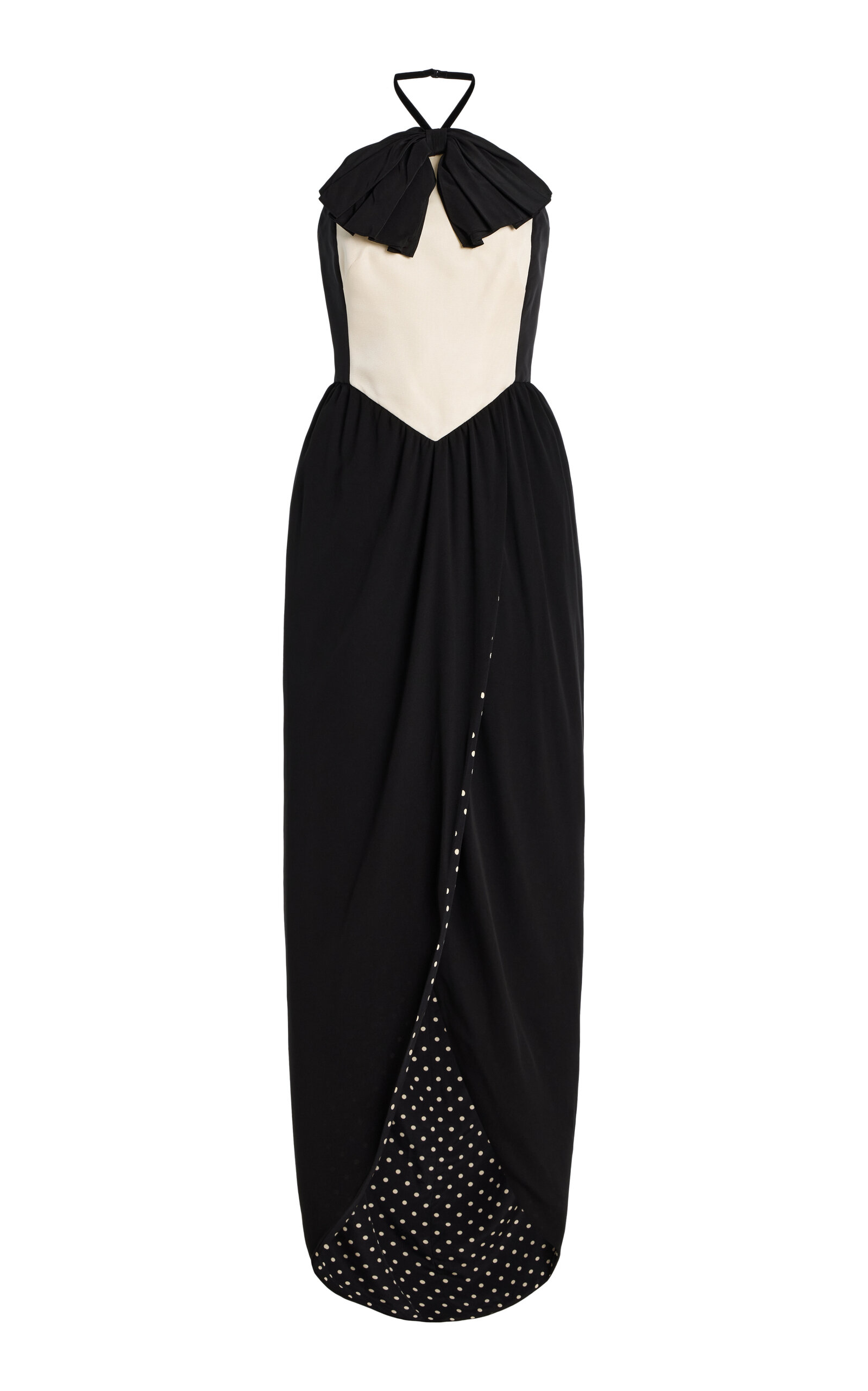 Valentino Ruffle-trimmed Silk-georgette Gown In Black