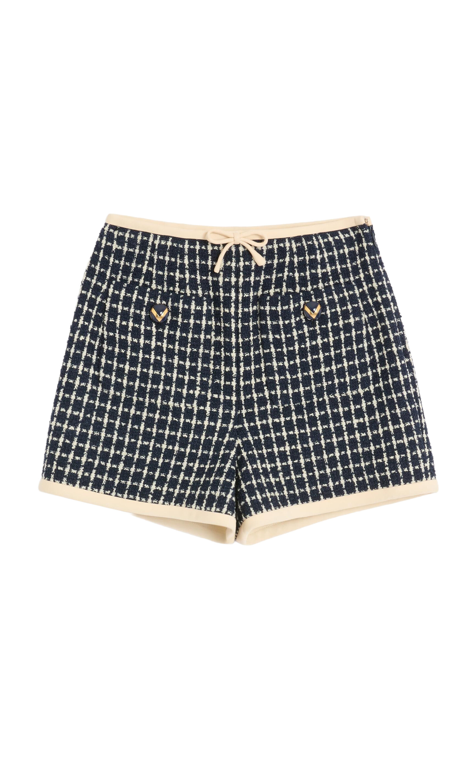 Valentino Garavani Bow-Detailed Virgin-Wool Blend Shorts - Moda Operandi