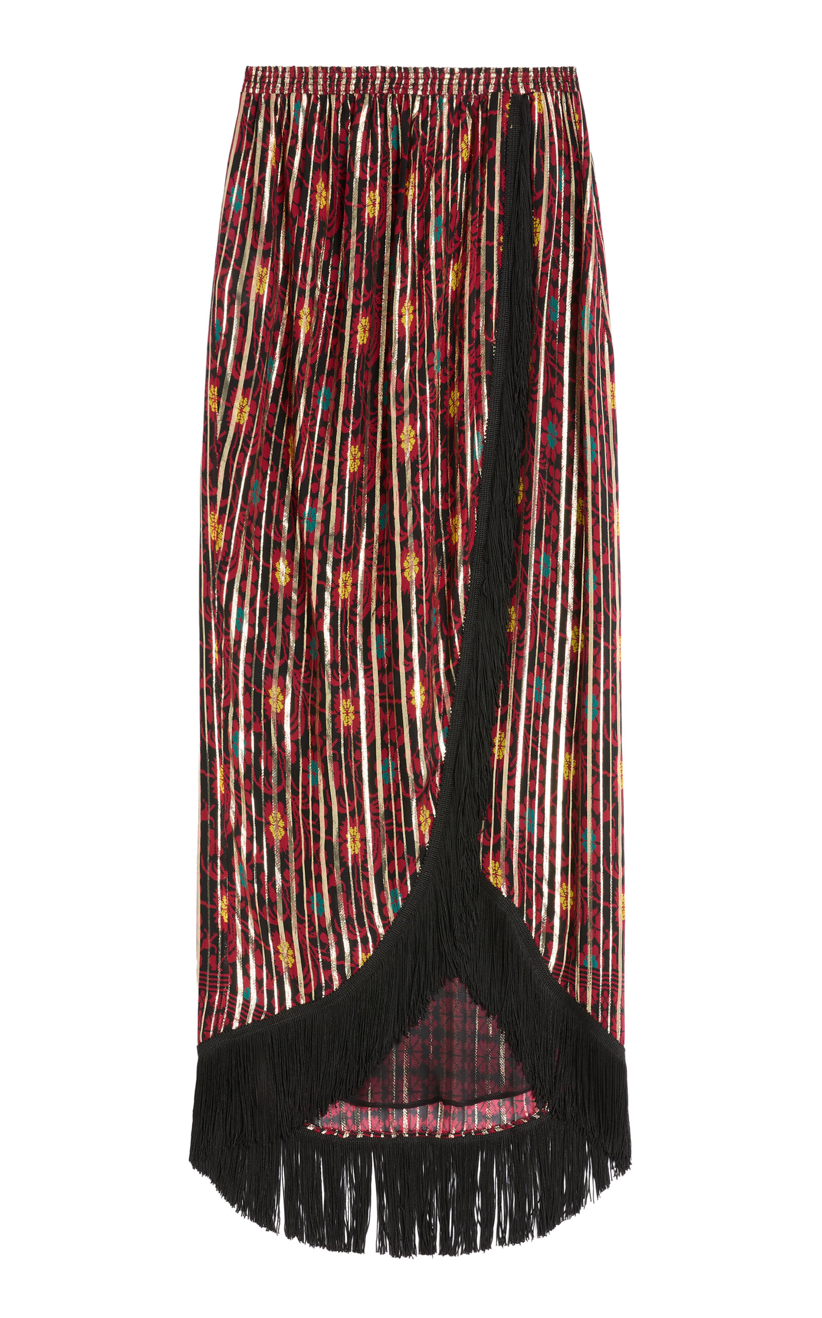 Printed Silk Midi Skirt