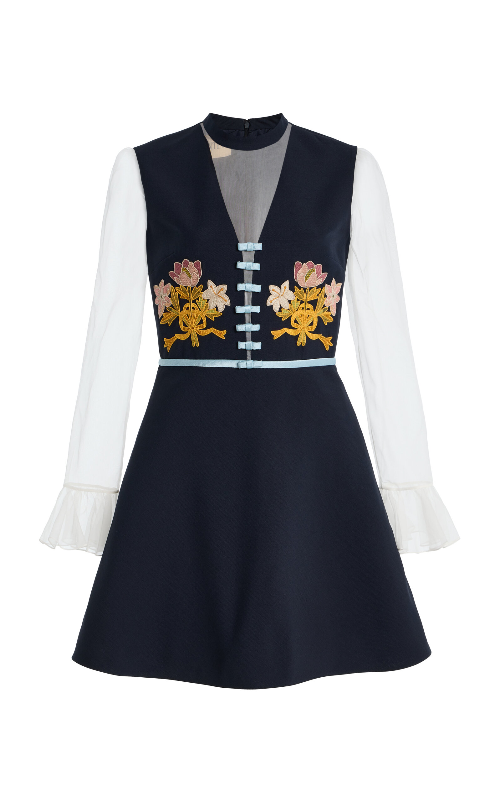 Valentino Garavani Embroidered Virgin-Wool Blend Mini Skirt - Moda Operandi