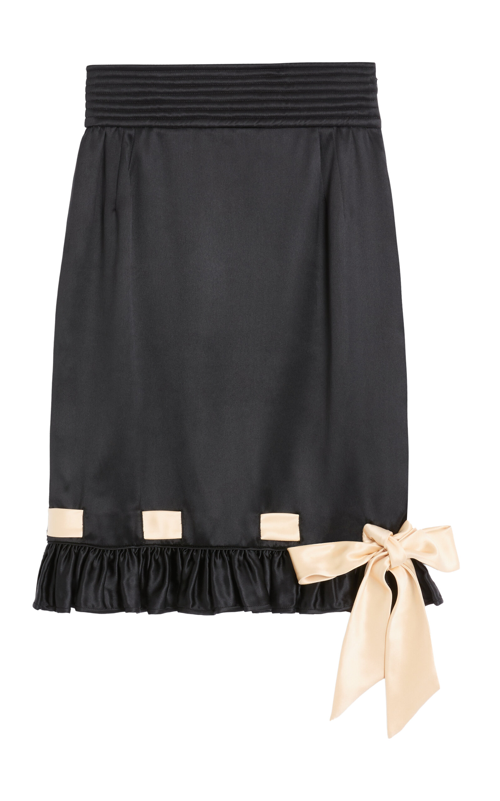 Valentino Garavani Frilled-Trim Duchess-Satin Skirt - Moda Operandi
