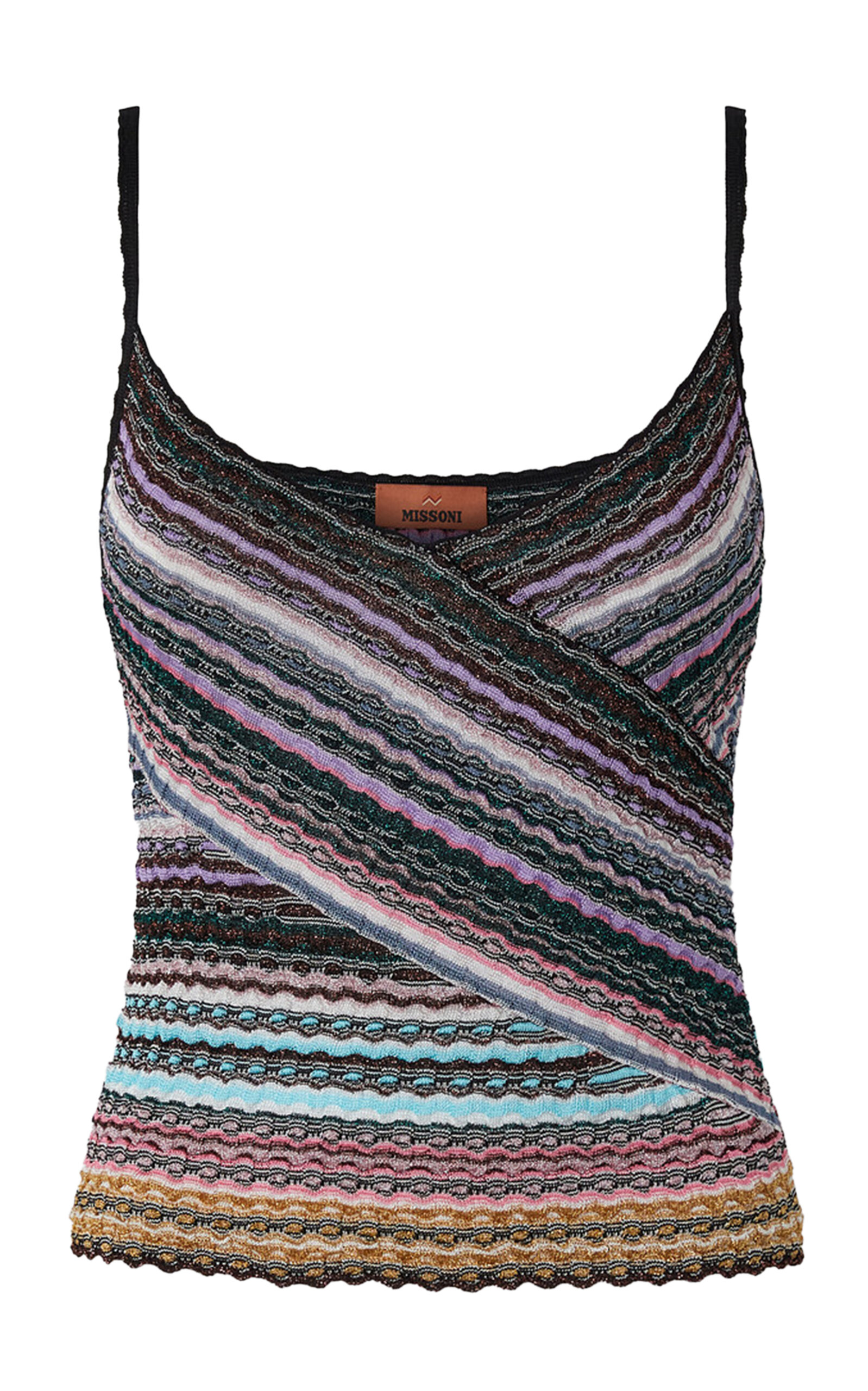 Wrapped Lamé Knit Tank Top