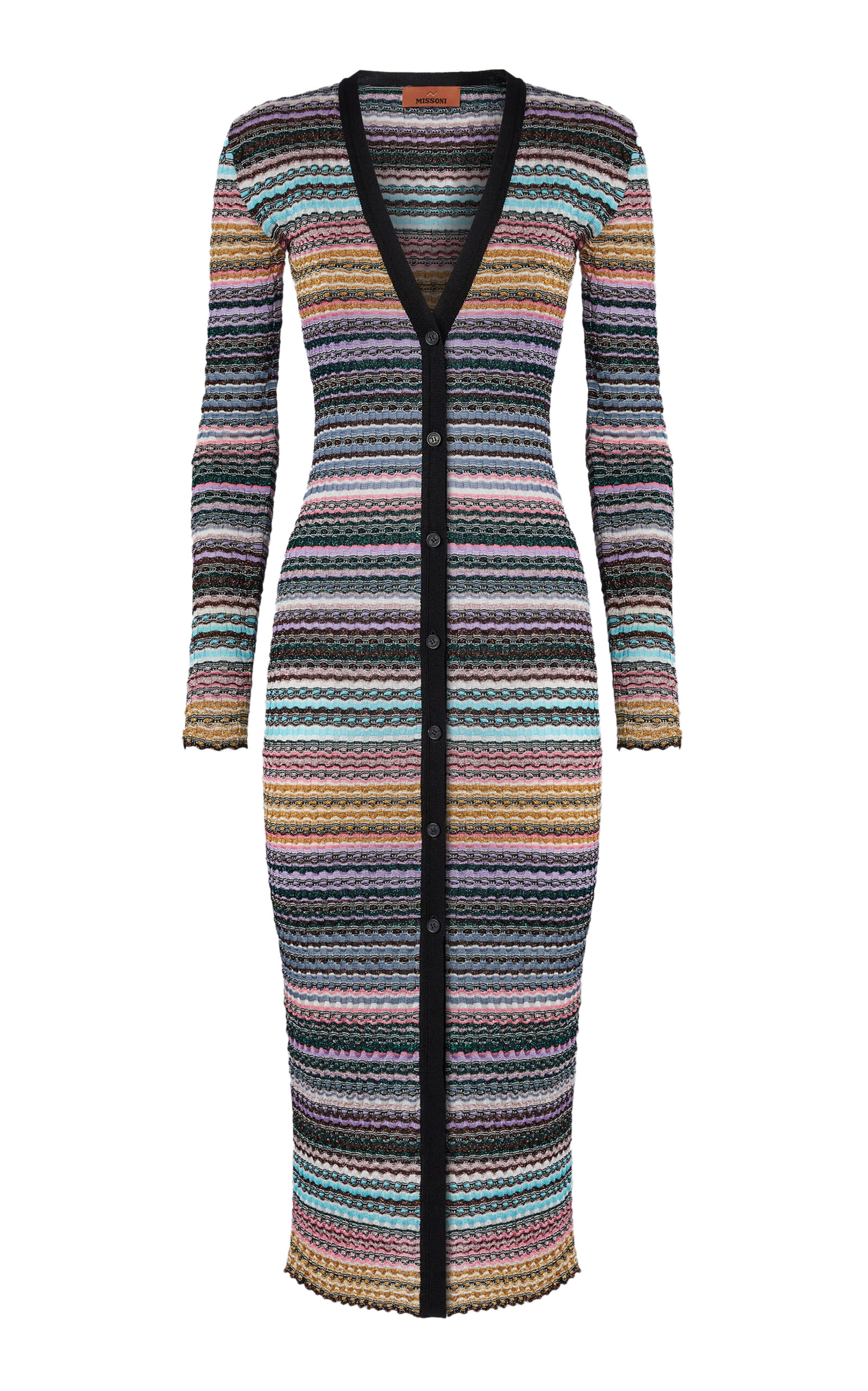Long Lamé Knit Cardigan