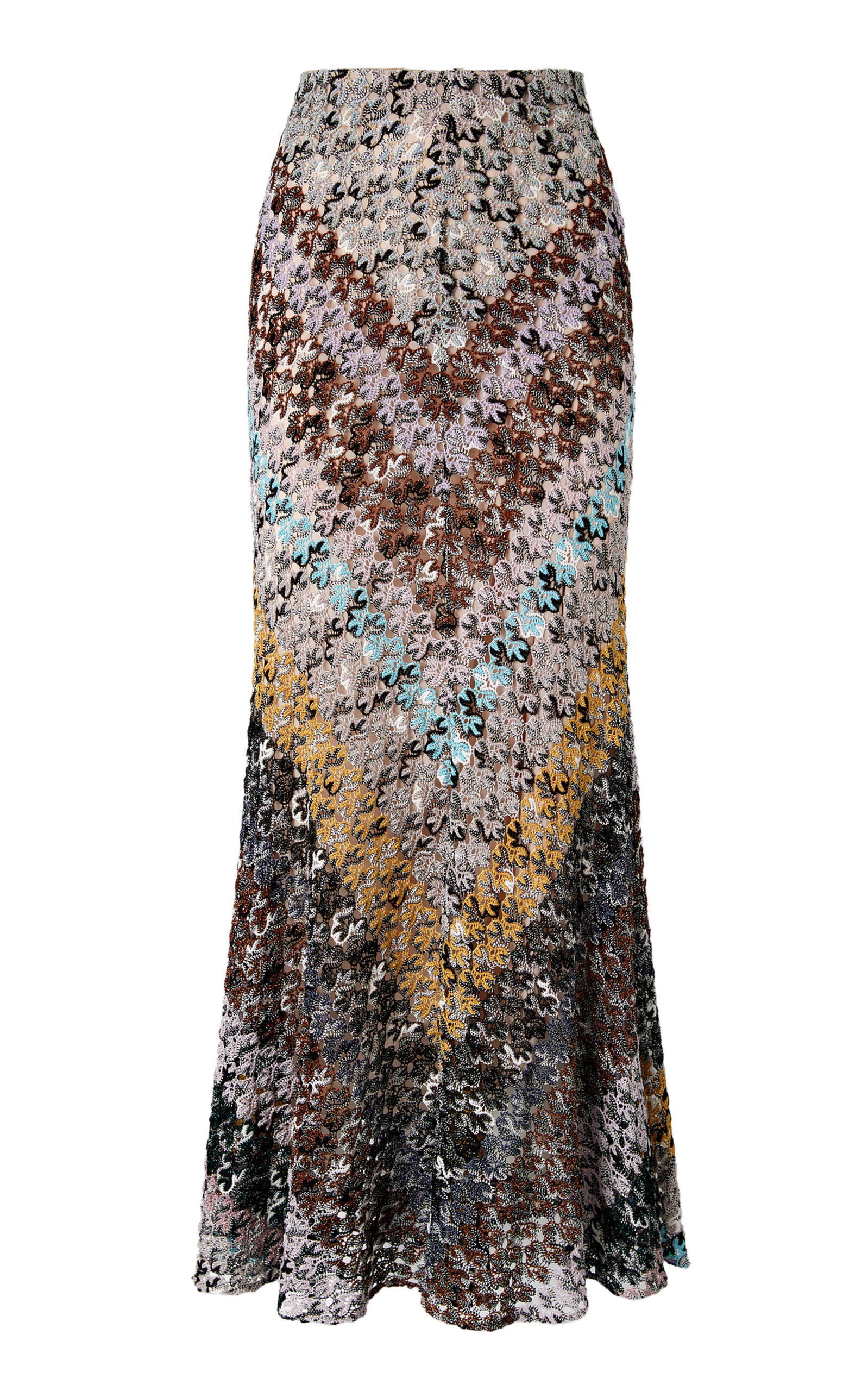 Lamé Lace Maxi Skirt