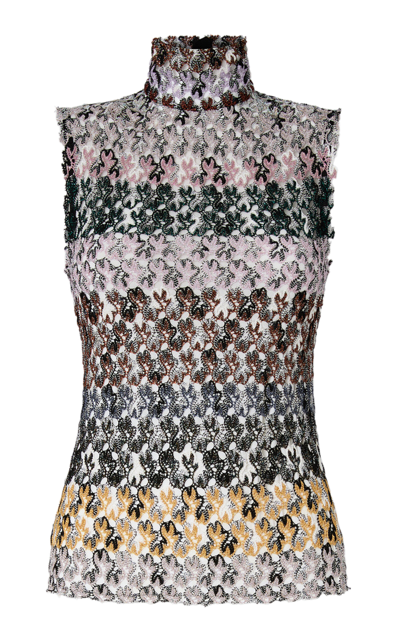 Missoni Lamé Lace Turtleneck Top - Multi