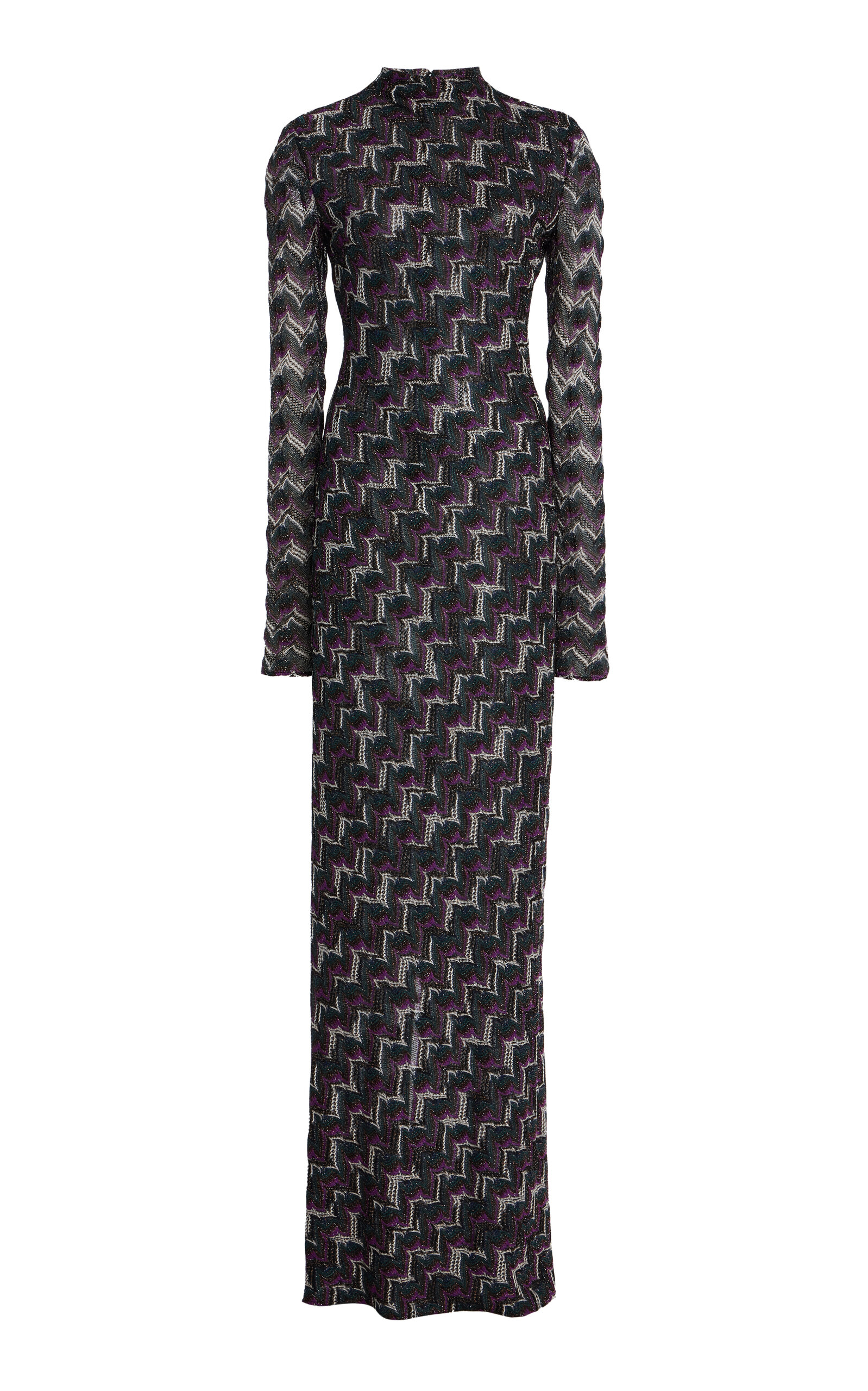 Missoni Zigzag Wool-blend Midi Dress In Multi