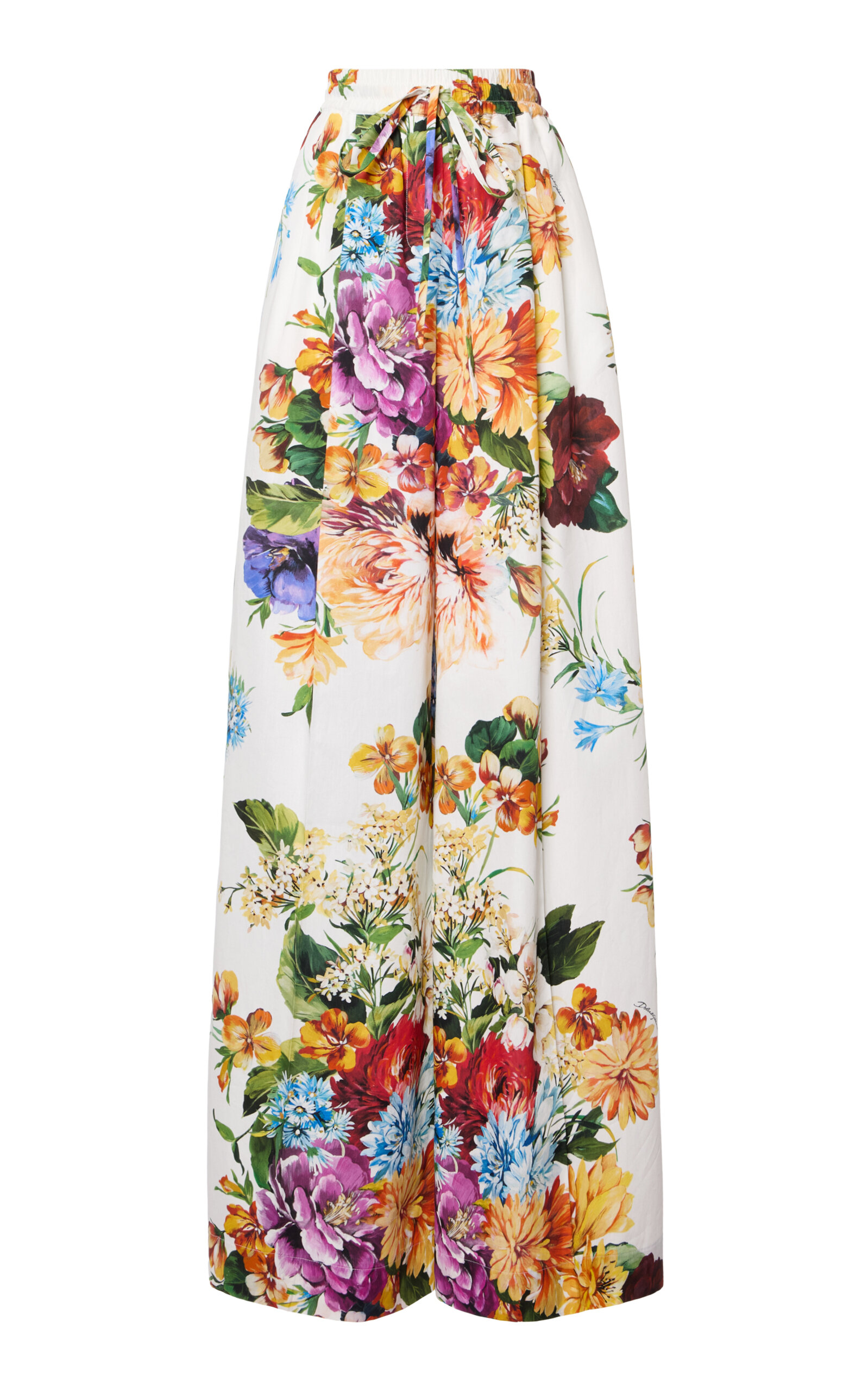 Dolce & Gabbana Floral Cotton Wide-Leg Pants - Women's Bags